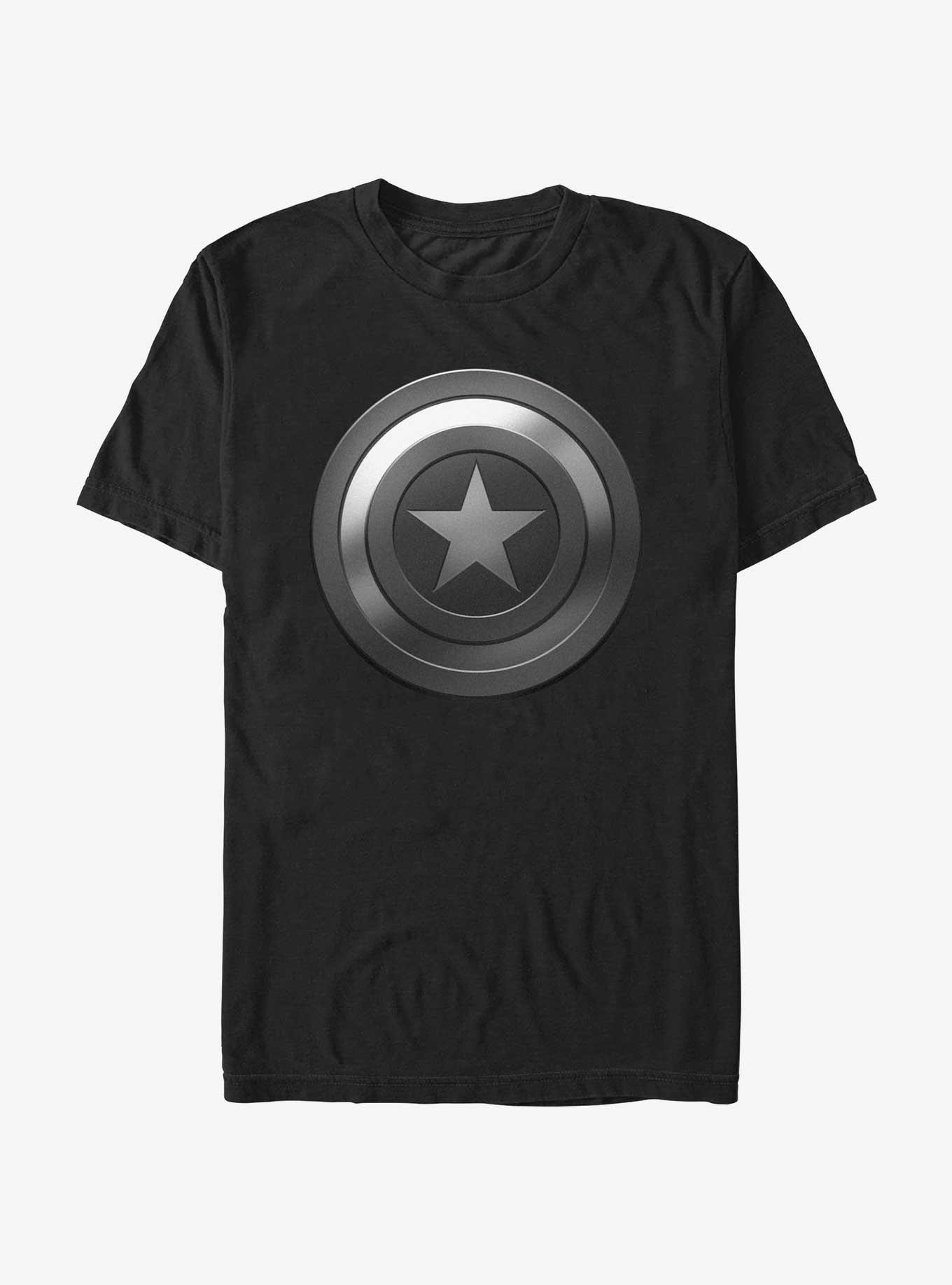 Marvel Captain America Gray Shield T-Shirt, BLACK, hi-res