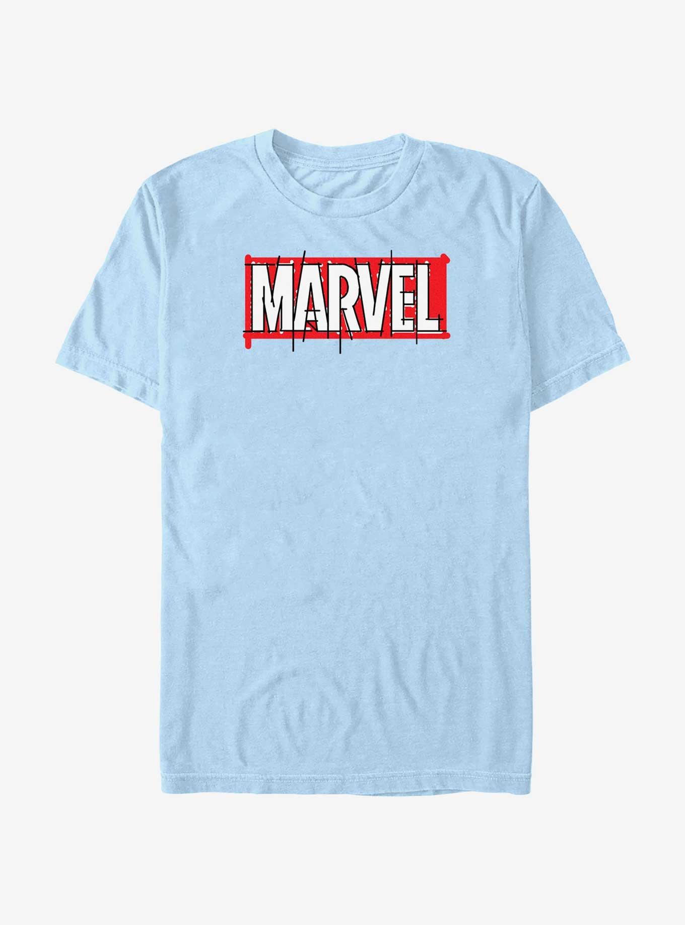 Marvel Line Logo T-Shirt, LT BLUE, hi-res