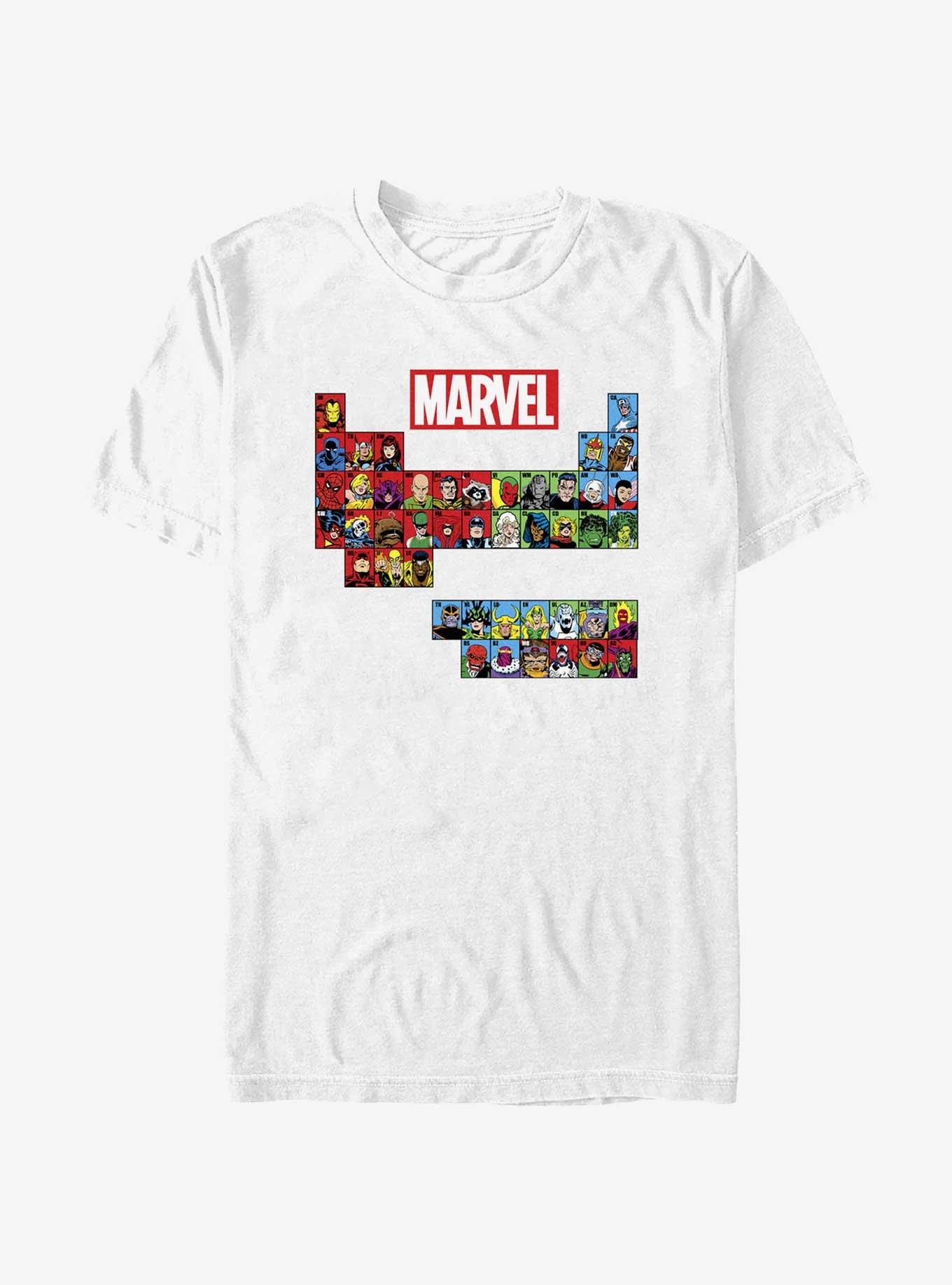 Marvel Periodic Table Of Marvel T-Shirt, WHITE, hi-res