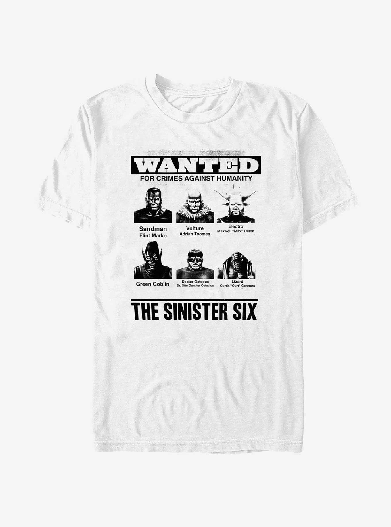 Marvel The Sinister Six Wanted Poster T-Shirt, WHITE, hi-res