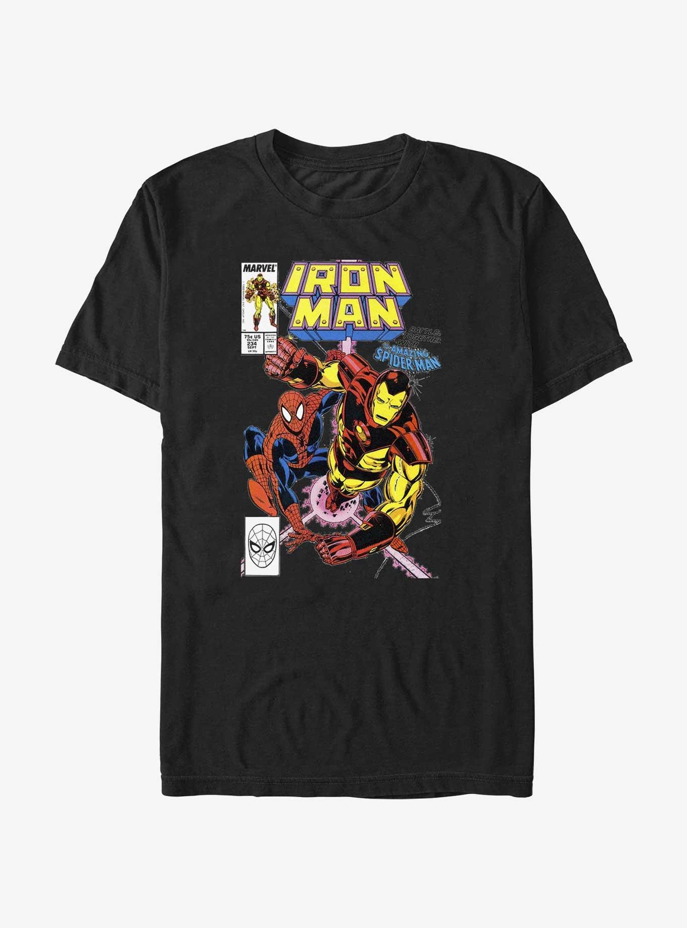 Marvel Avengers Battle Up Iron Man and Spider-Man T-Shirt, , hi-res