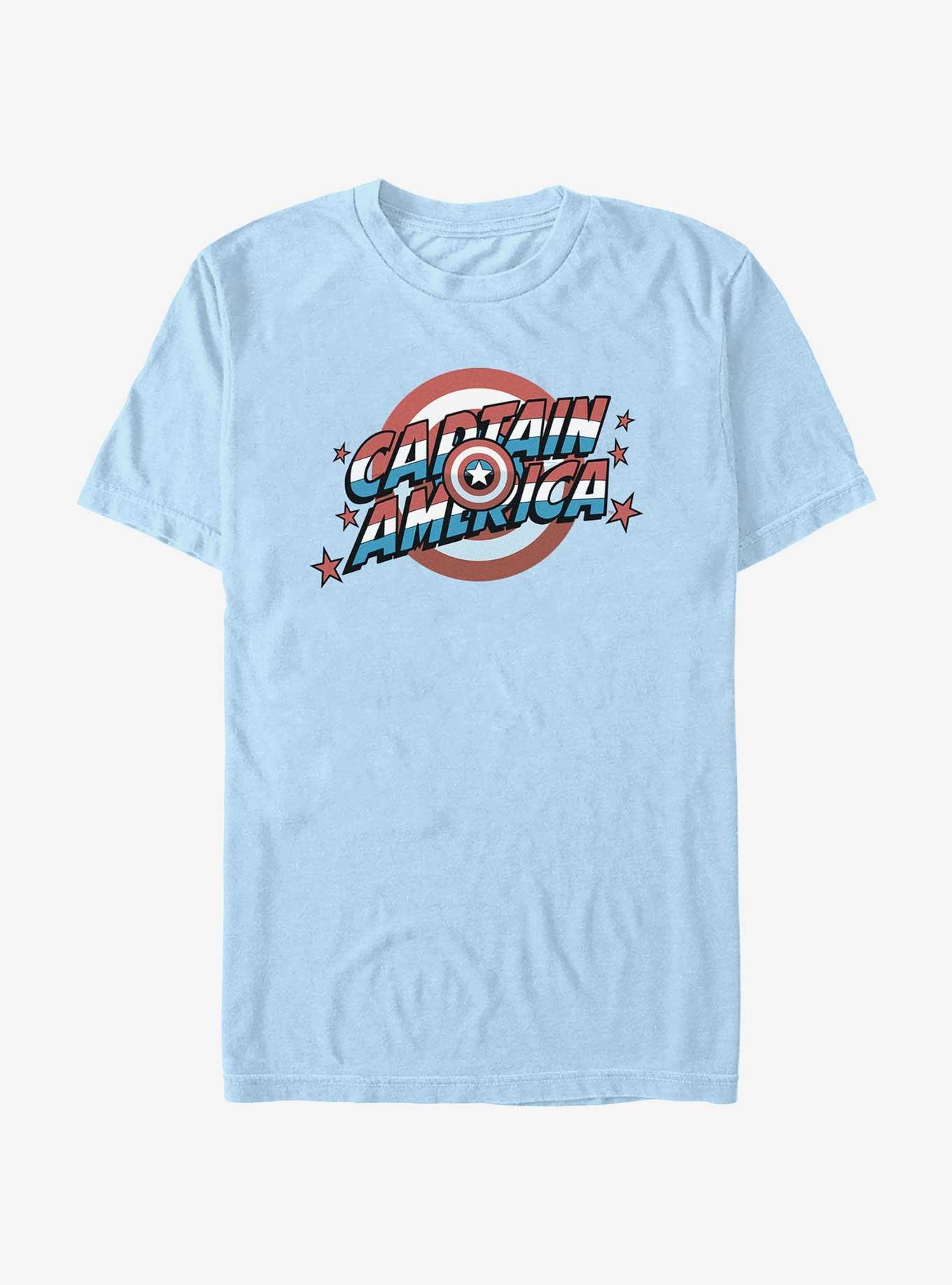 Marvel Captain America Shielding America T-Shirt, LT BLUE, hi-res