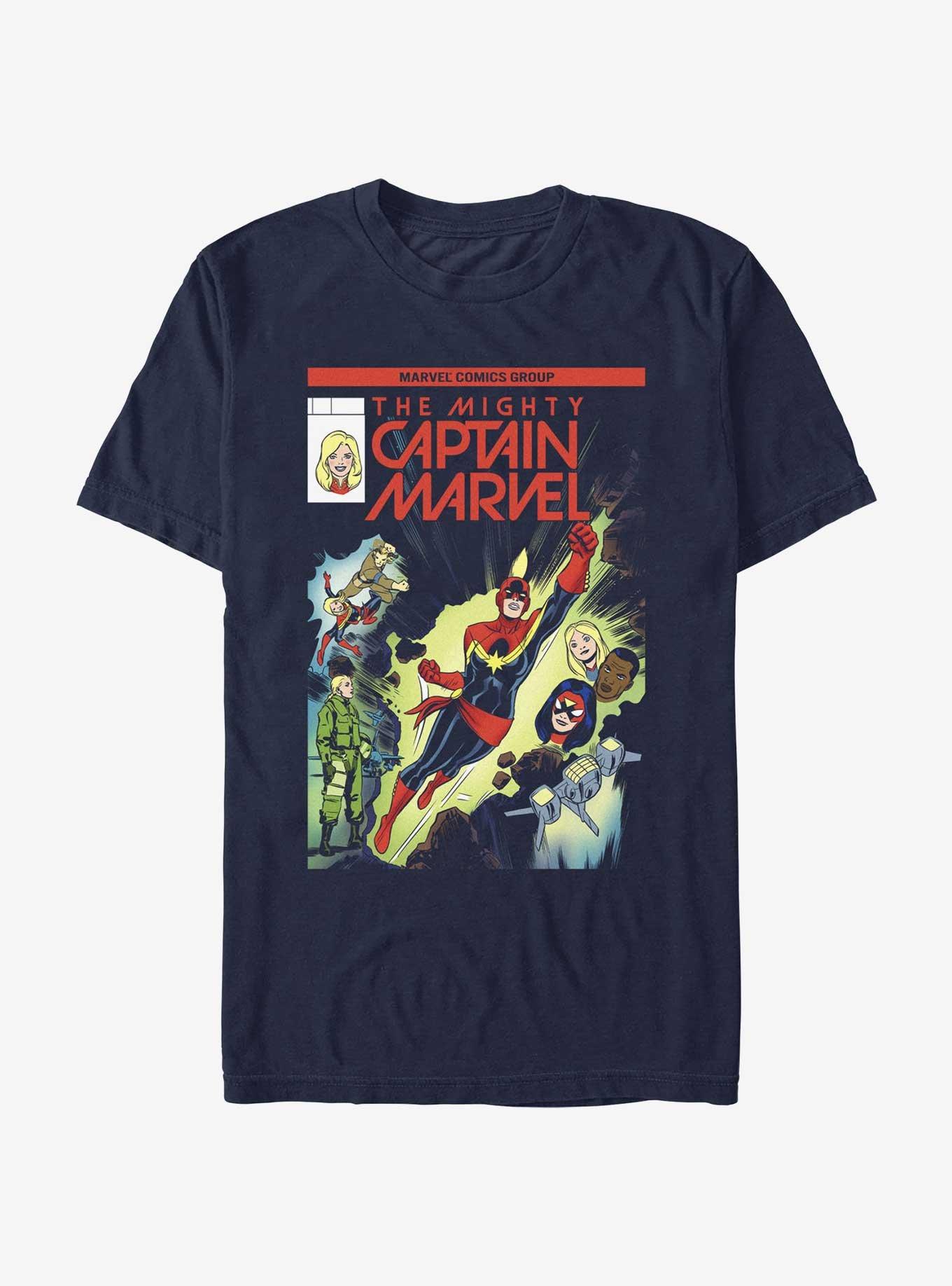 Marvel Captain Marvel Fly Cover T-Shirt, NAVY, hi-res