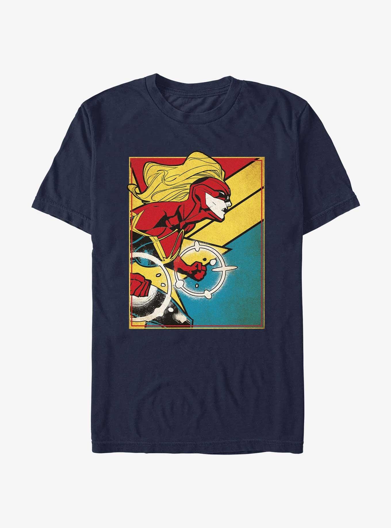 Marvel Captain Marvel Profile Deco T-Shirt, NAVY, hi-res