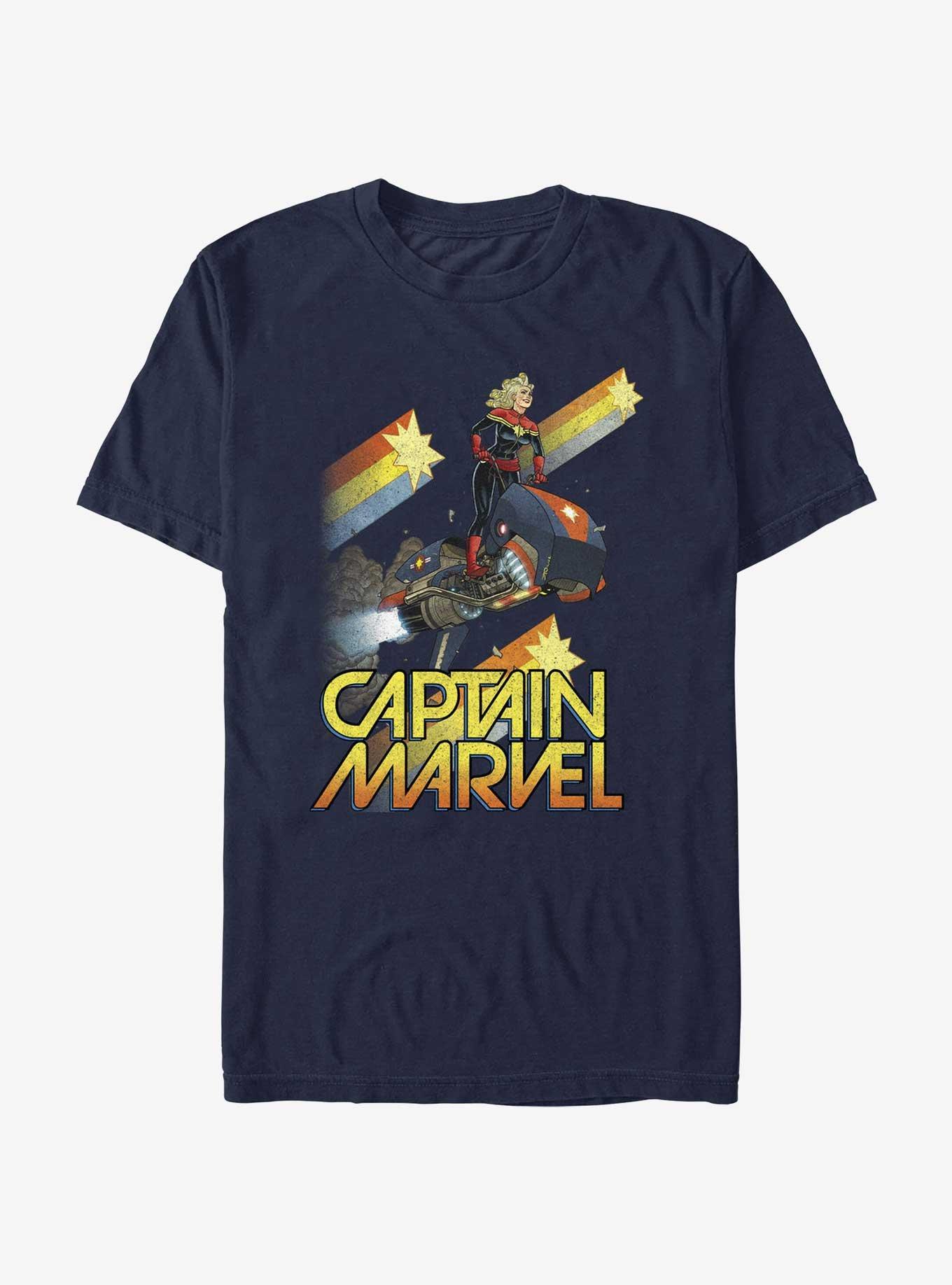 Marvel Captain Marvel Star Burst T-Shirt, NAVY, hi-res