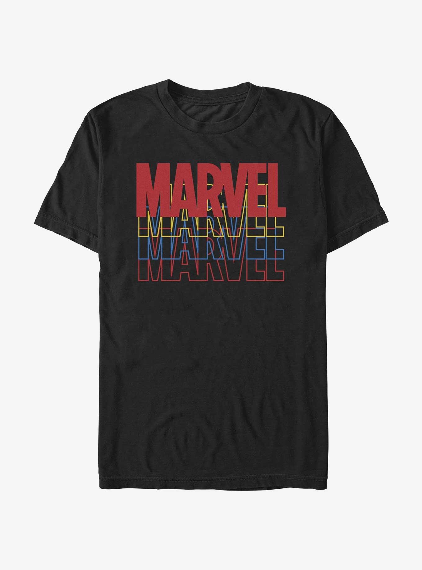 Marvel Colorful Logo T-Shirt, BLACK, hi-res