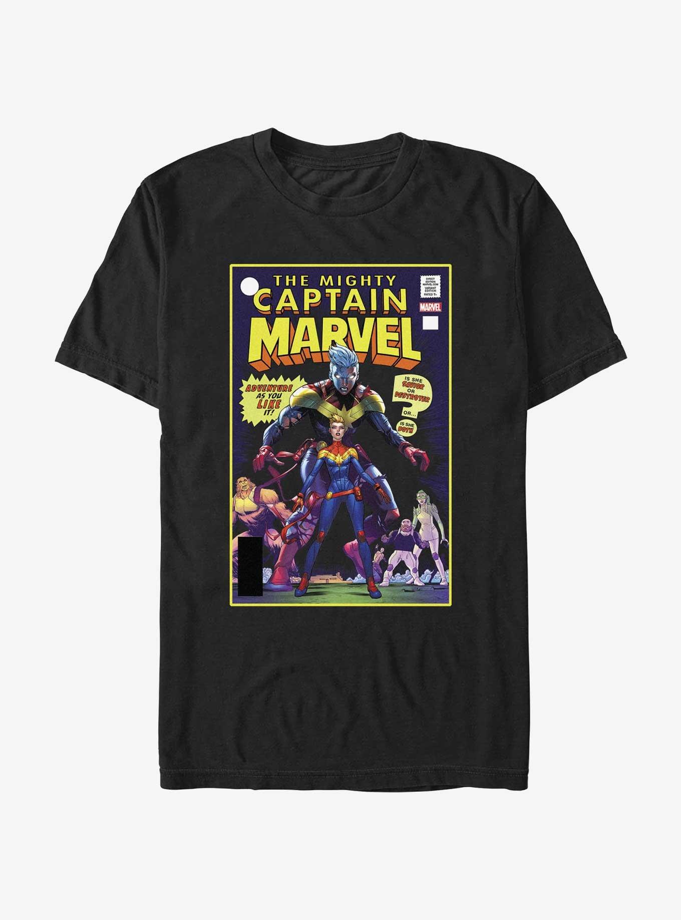 Marvel Captain Marvel Mighty Comic Cover T-Shirt, BLACK, hi-res