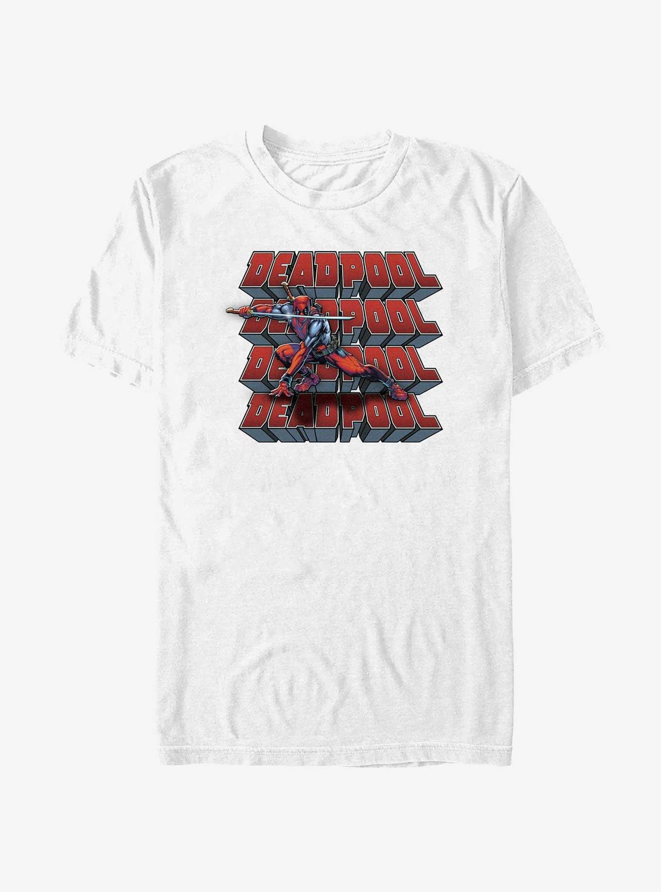 Marvel Deadpool Stacked Pool T-Shirt, WHITE, hi-res