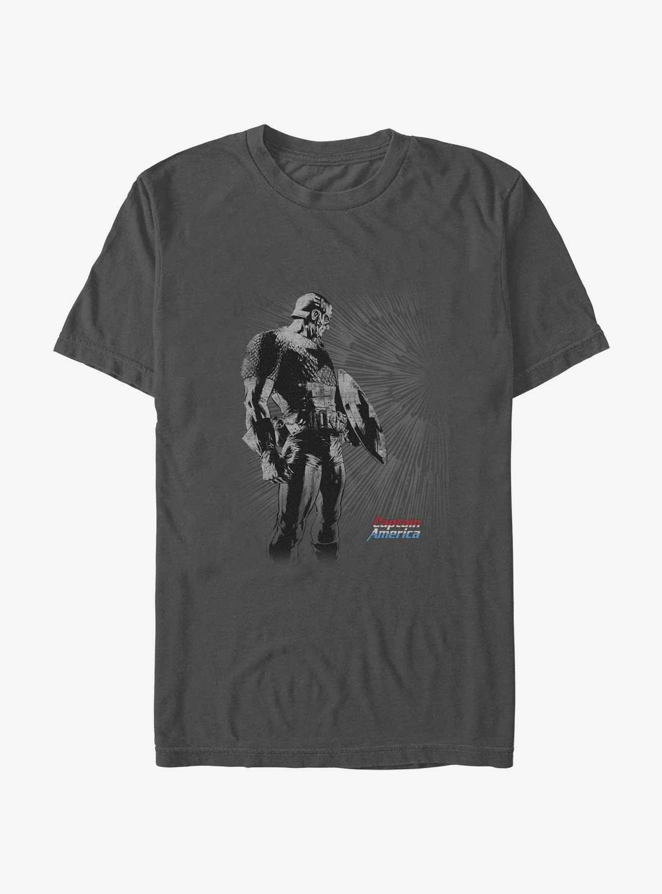 Marvel Captain America Looking Back T-Shirt, CHARCOAL, hi-res