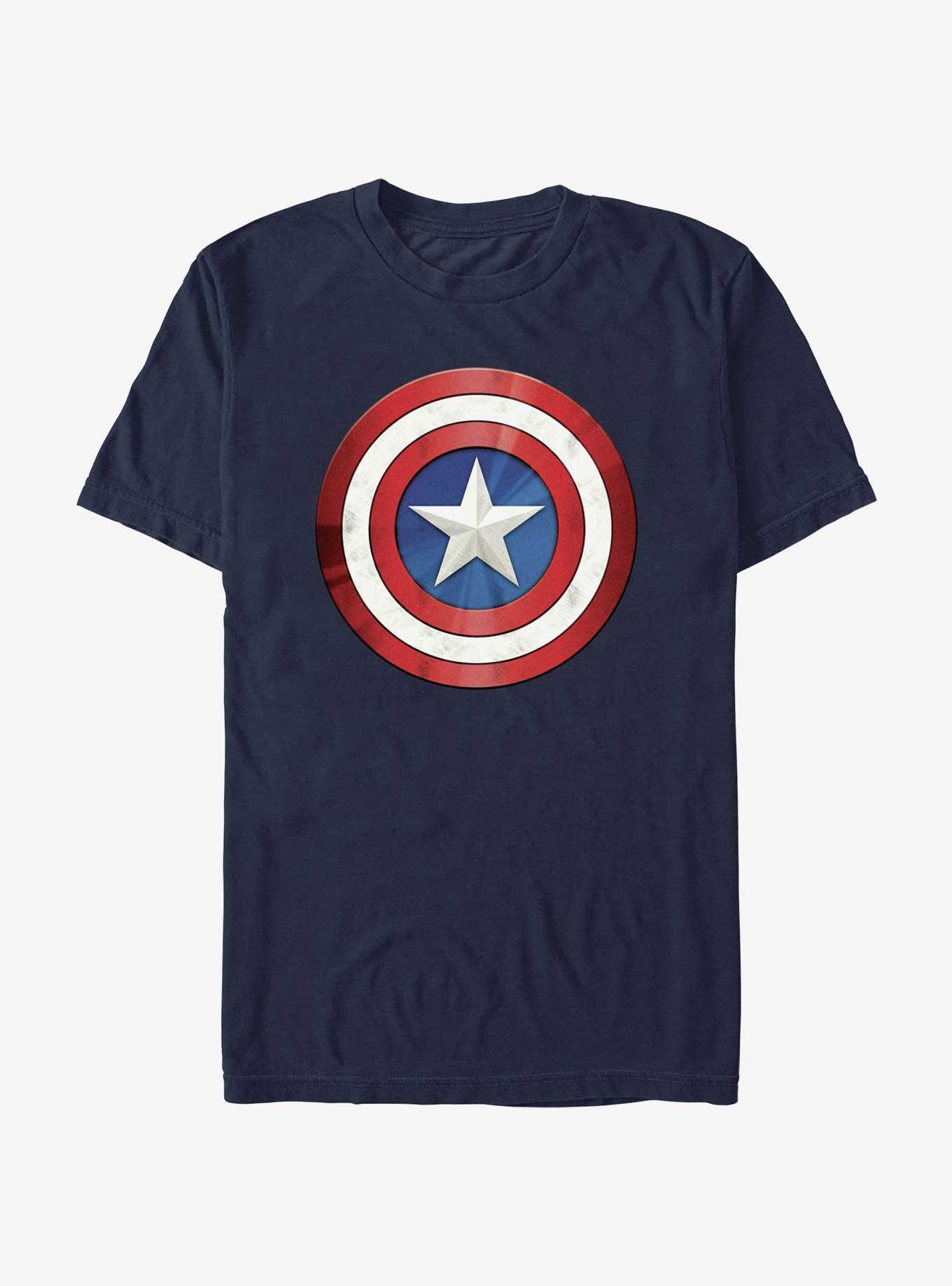 Marvel Captain America Shiny Shield T-Shirt, NAVY, hi-res