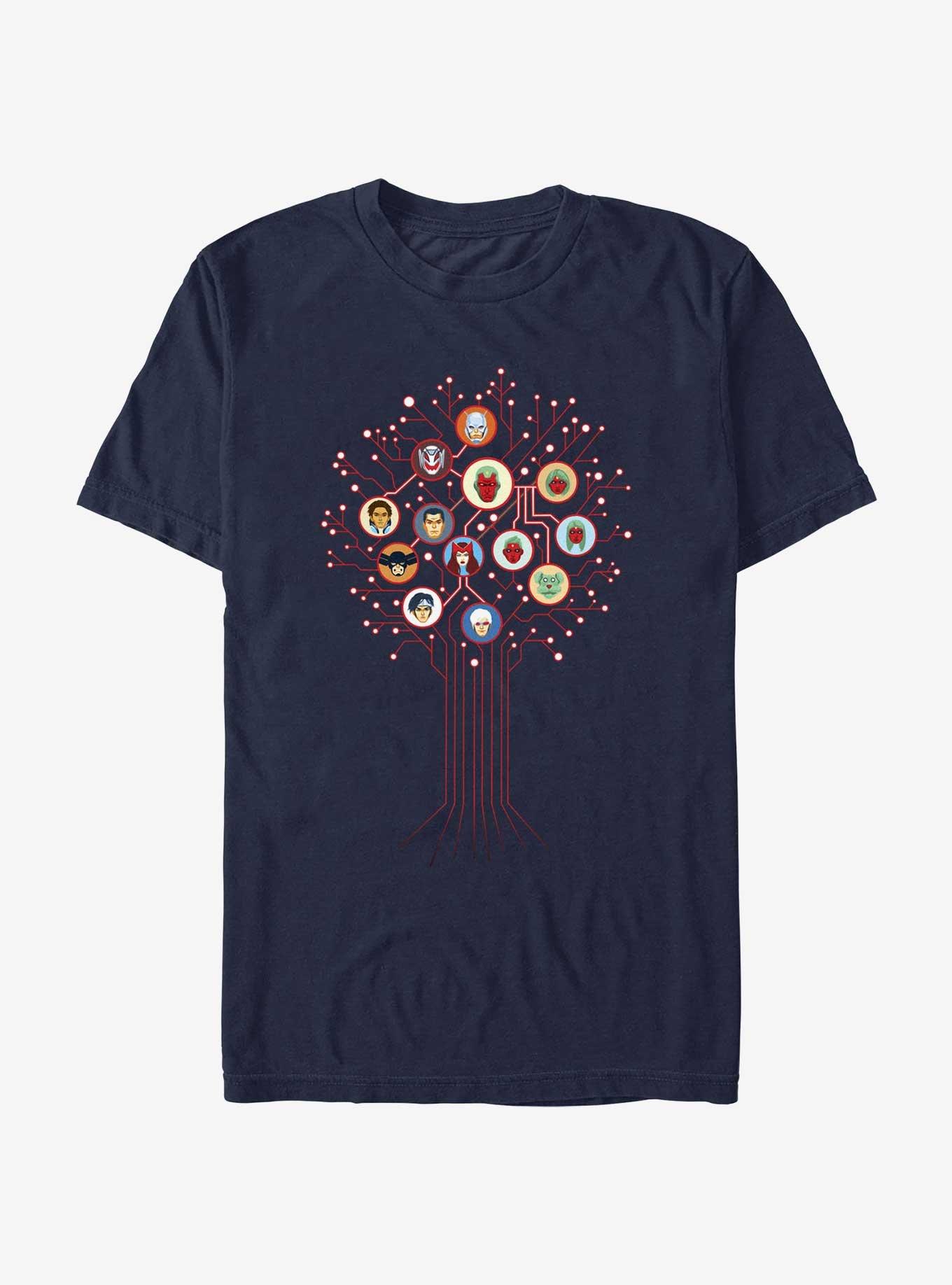 Marvel Avengers Family Tree T-Shirt, NAVY, hi-res