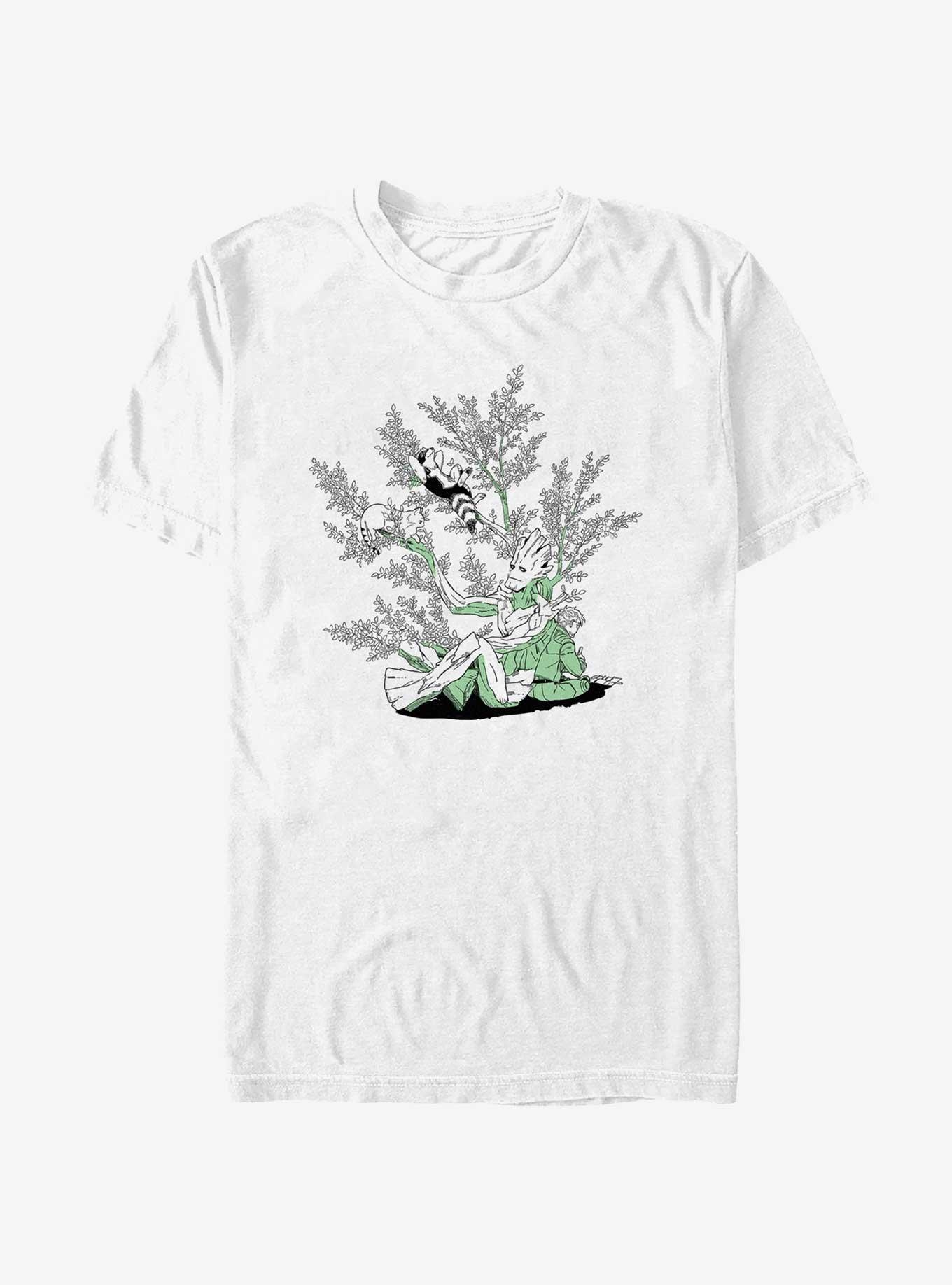 Marvel Guardians of the Galaxy Groot Meow T-Shirt, WHITE, hi-res