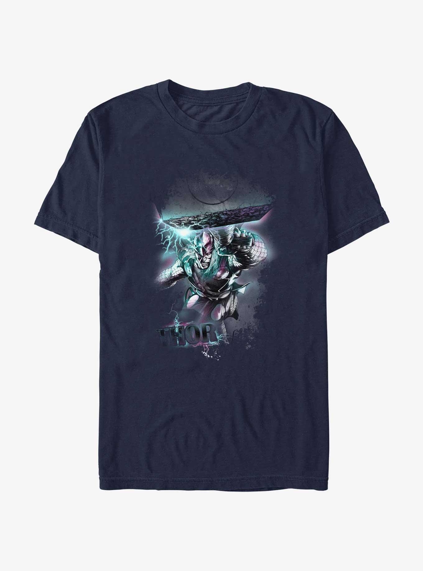 Marvel Thor Hammer Lunge T-Shirt, NAVY, hi-res