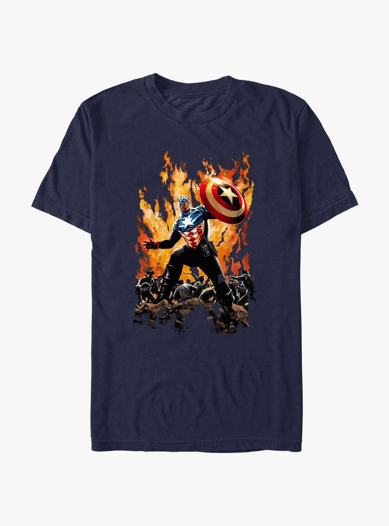 Marvel Captain America Riot T-Shirt, NAVY, hi-res