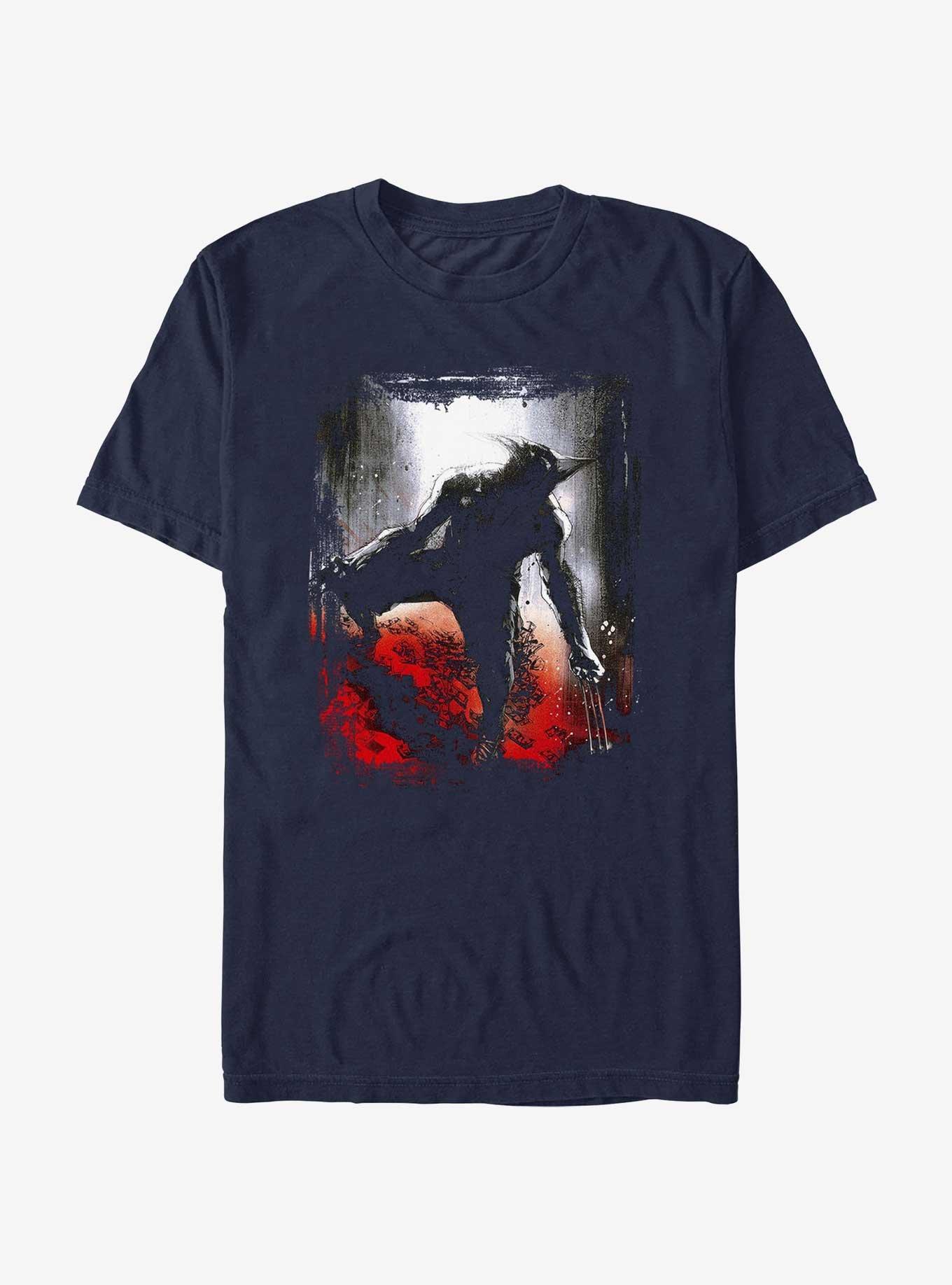 Marvel Wolverine Silver Blades T-Shirt, NAVY, hi-res