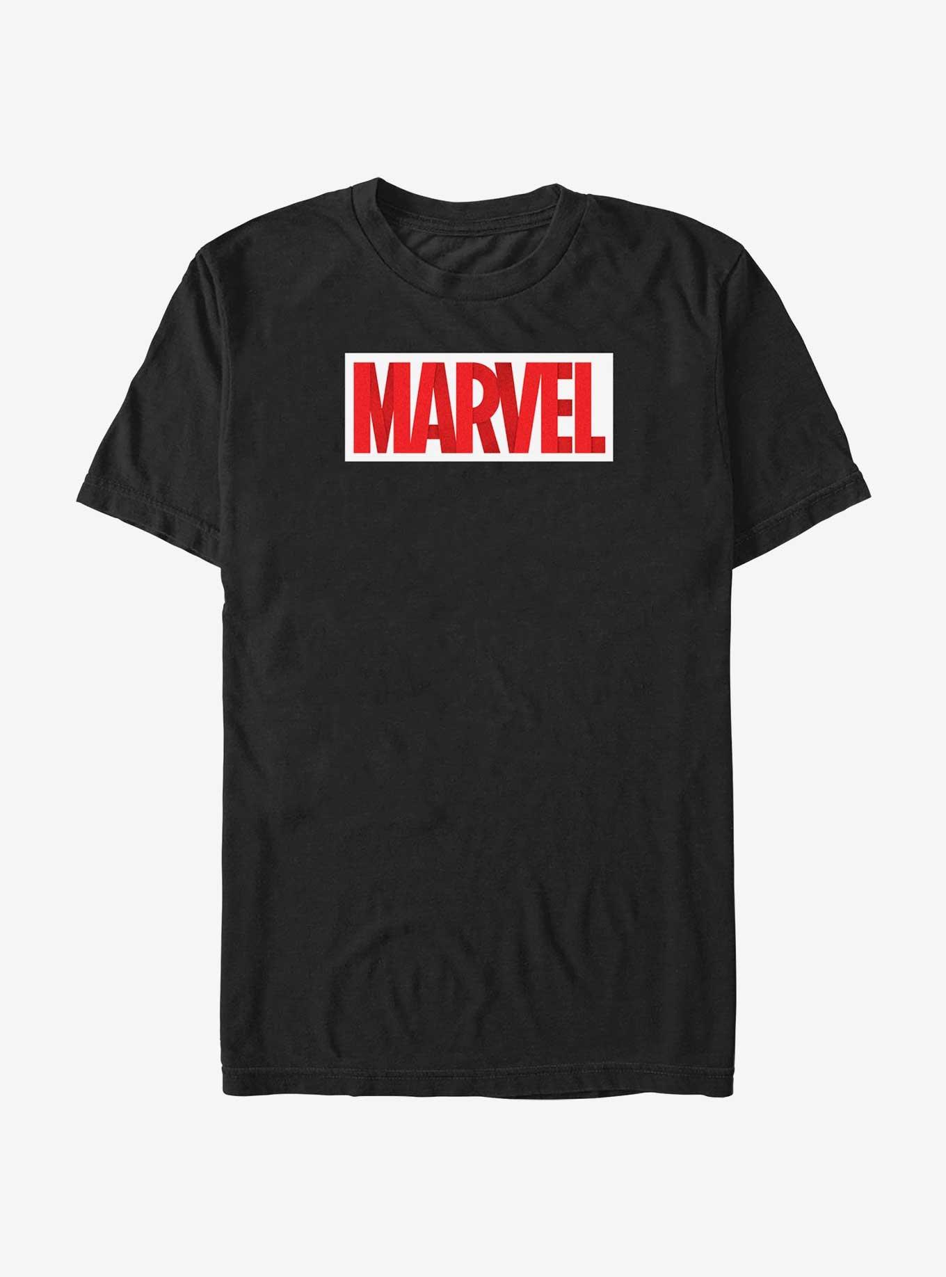 Marvel Overlap Logo T-Shirt, BLACK, hi-res