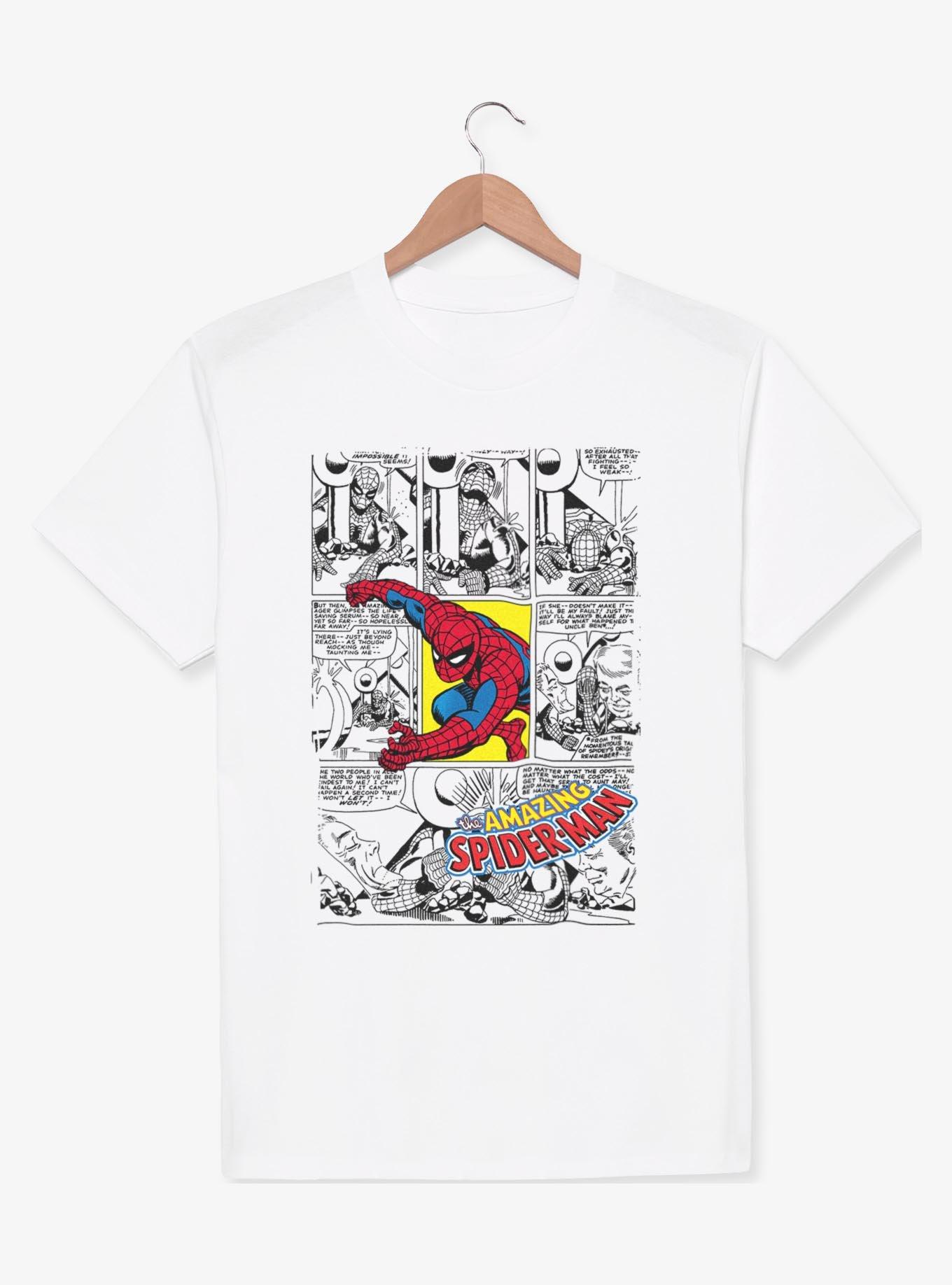 Marvel Spider-Man Comic Panels T-Shirt - WHITE | BoxLunch
