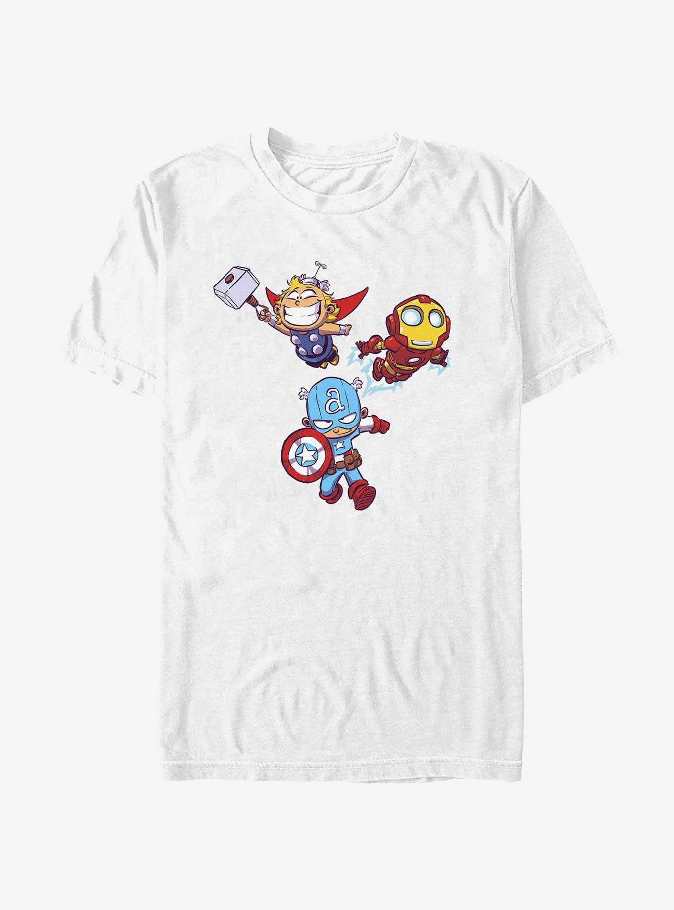 Marvel Avengers Chibi Avengers Thor Iron Man Captain America T-Shirt, , hi-res