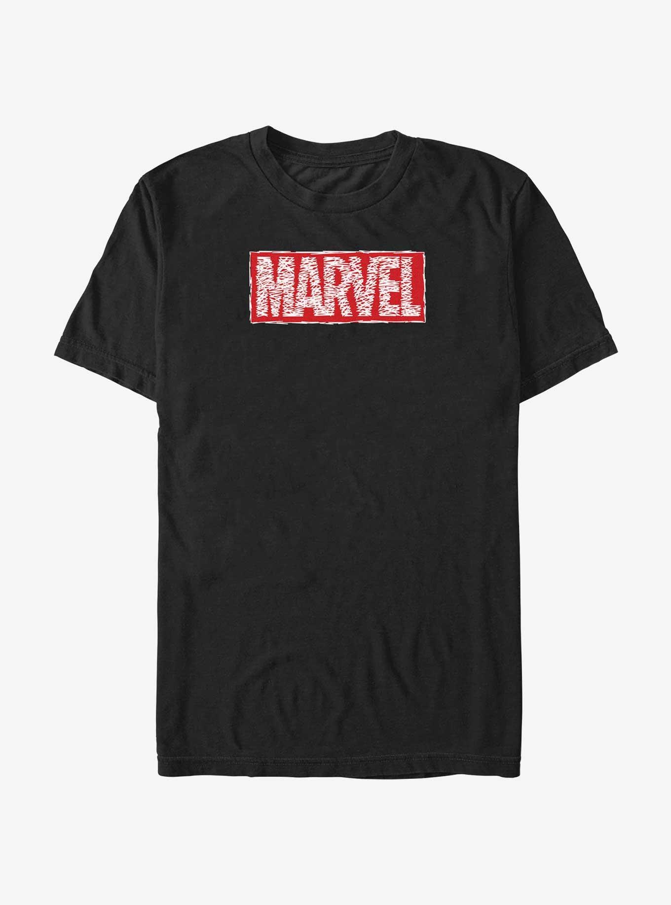 Marvel Scribble Logo T-Shirt, BLACK, hi-res