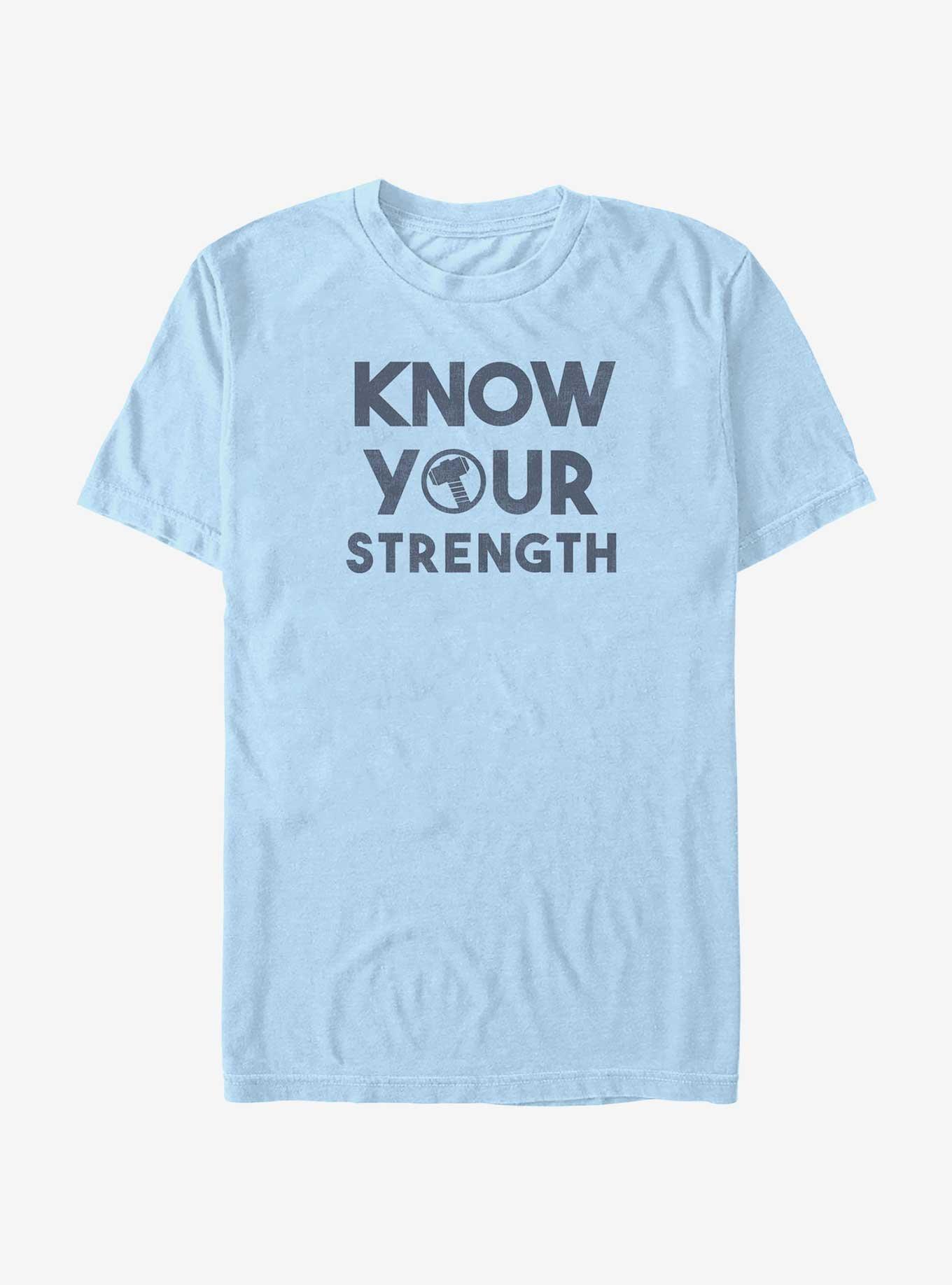 Marvel Thor Know Your Strength T-Shirt, LT BLUE, hi-res