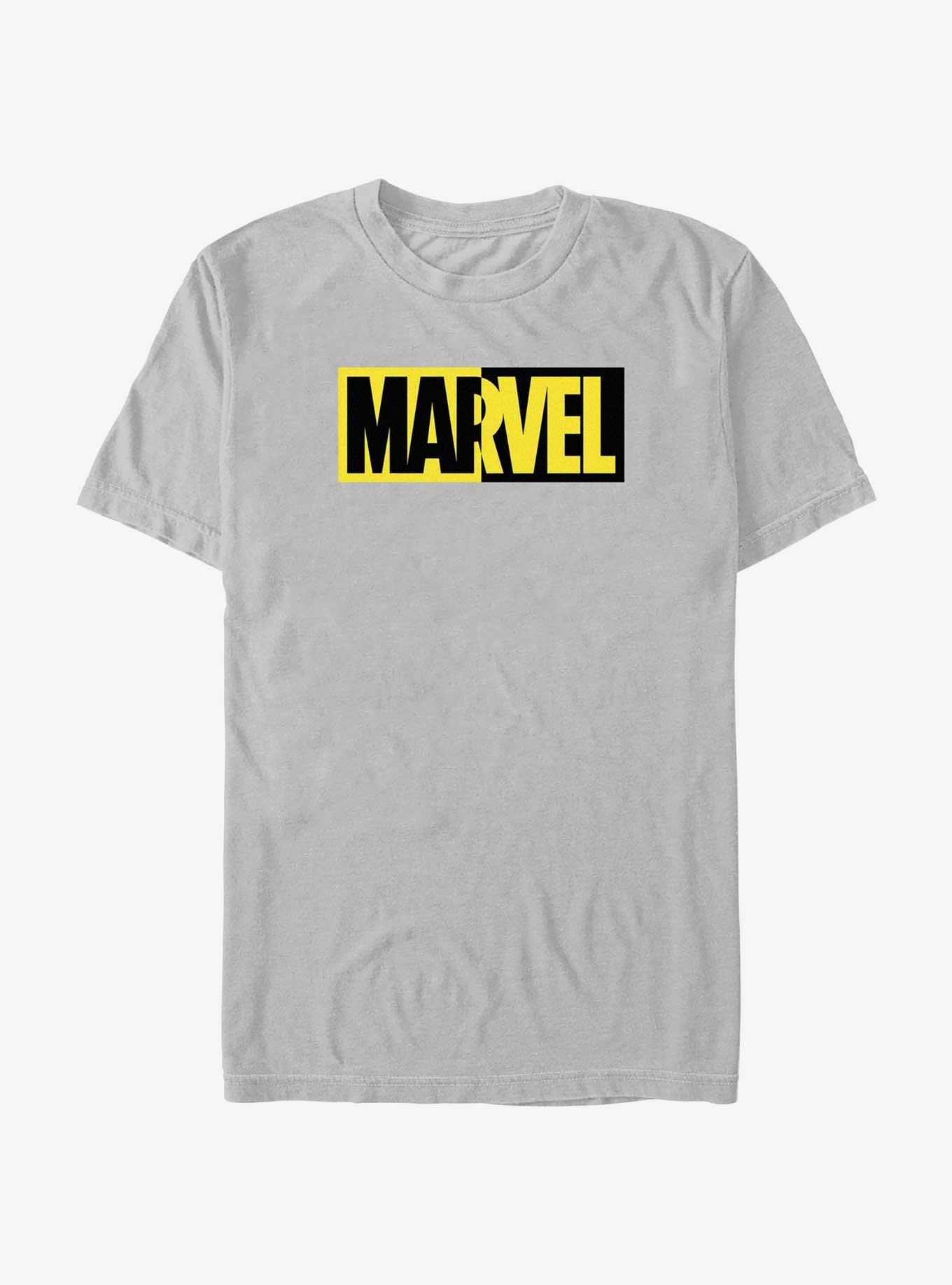 Marvel Split Logo T-Shirt, SILVER, hi-res