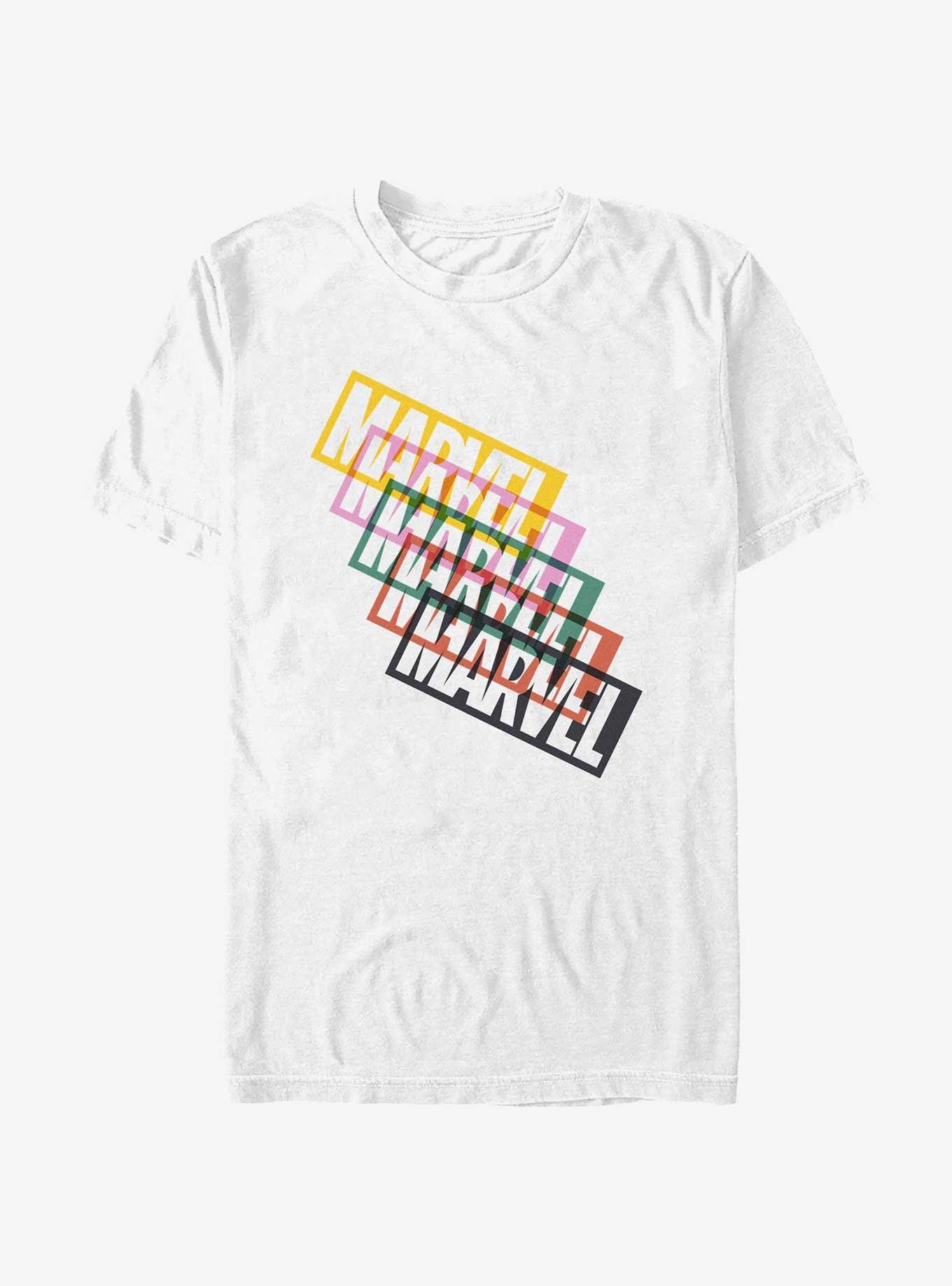 Marvel Color Block Logo T-Shirt, WHITE, hi-res