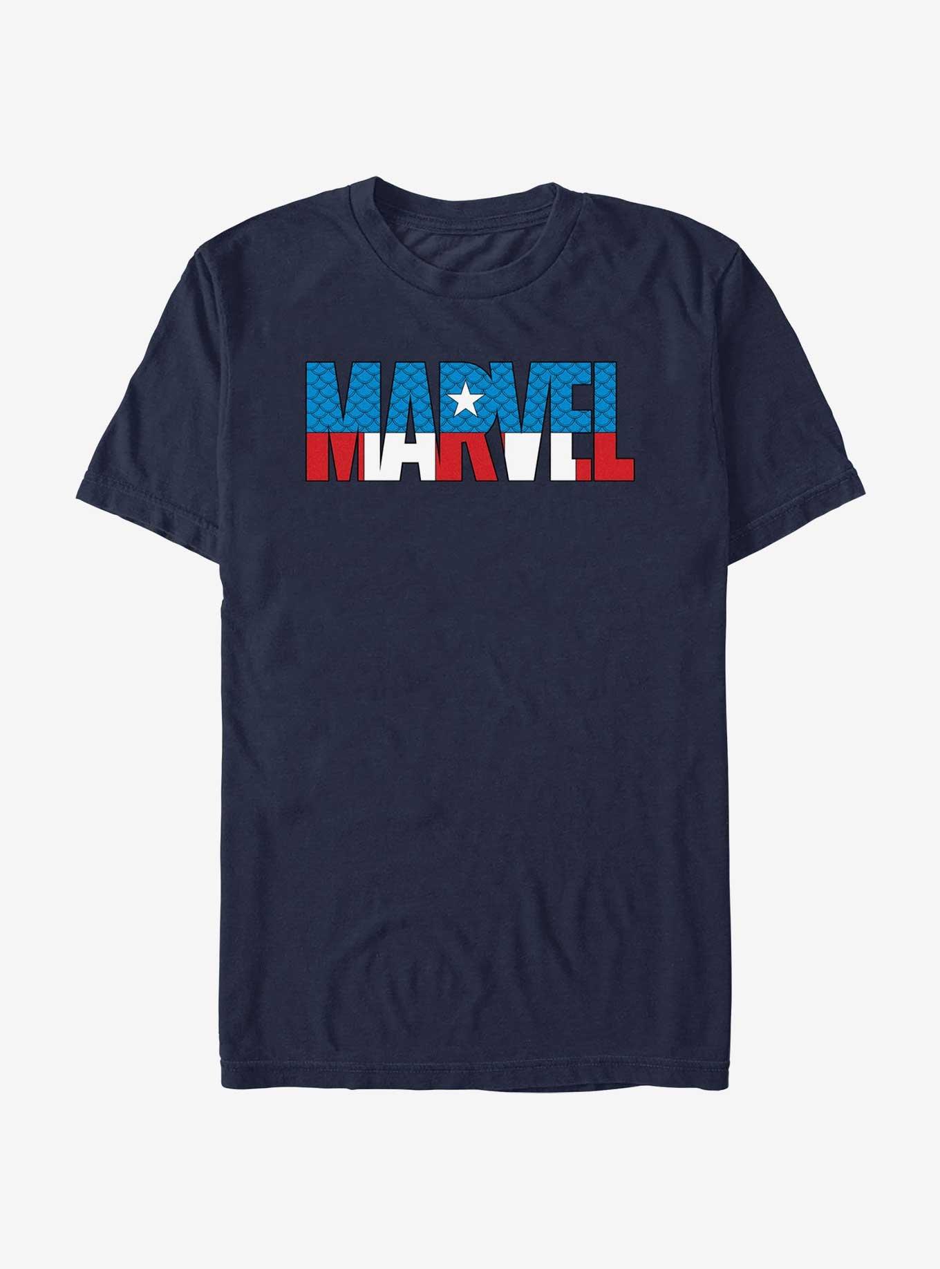 Marvel Logo Captain America T-Shirt, , hi-res