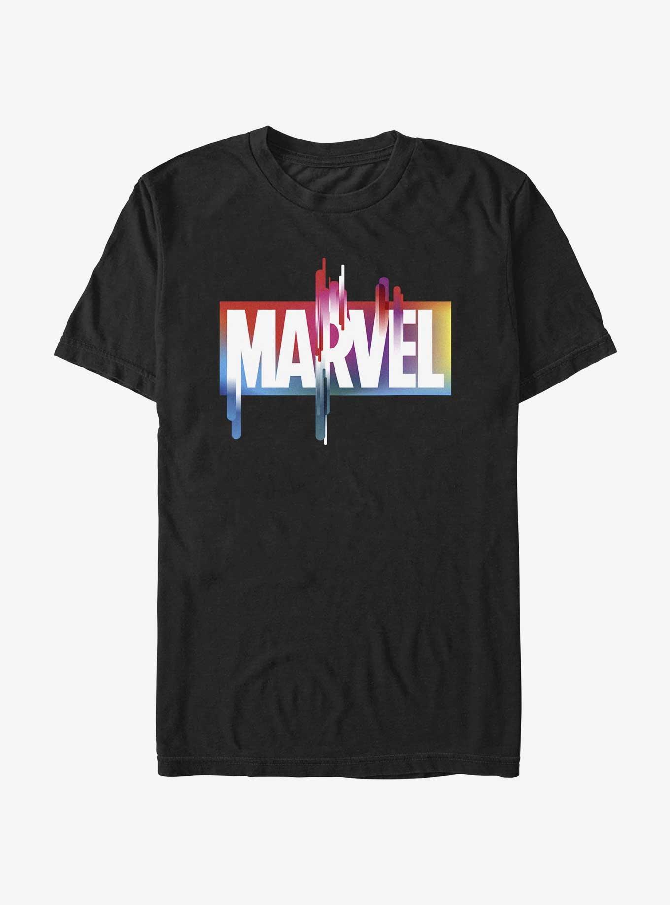 Marvel Logo Smear T-Shirt, BLACK, hi-res