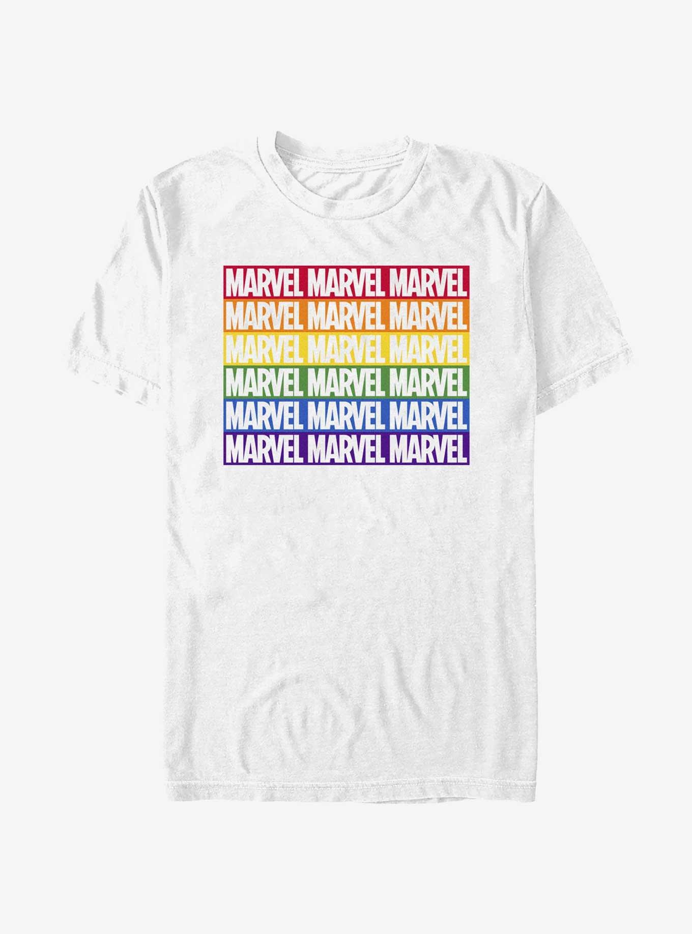 Marvel Rainbow Repeat Logo T-Shirt, , hi-res