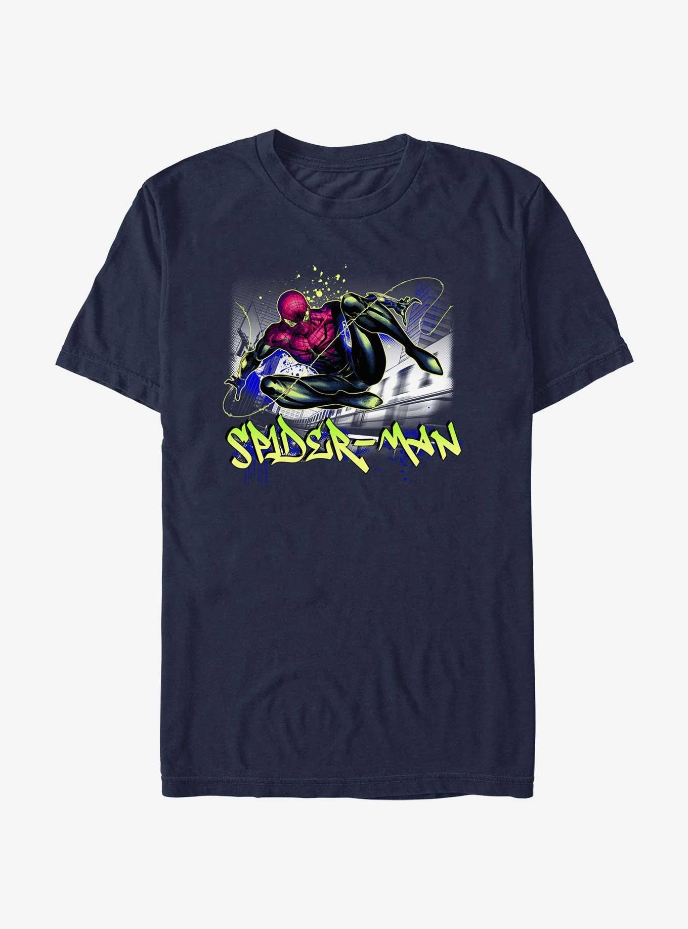 Marvel Spider-Man Miles In The City T-Shirt, NAVY, hi-res