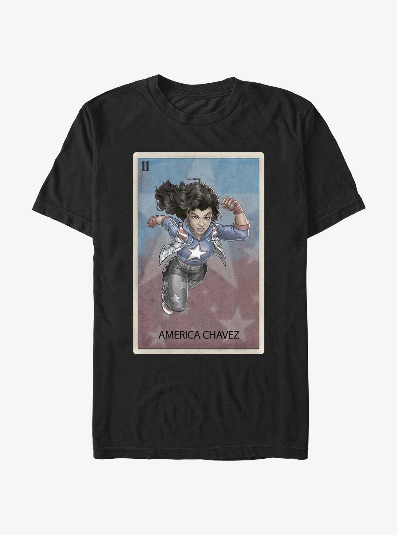 Marvel America Chavez Card T-Shirt, BLACK, hi-res