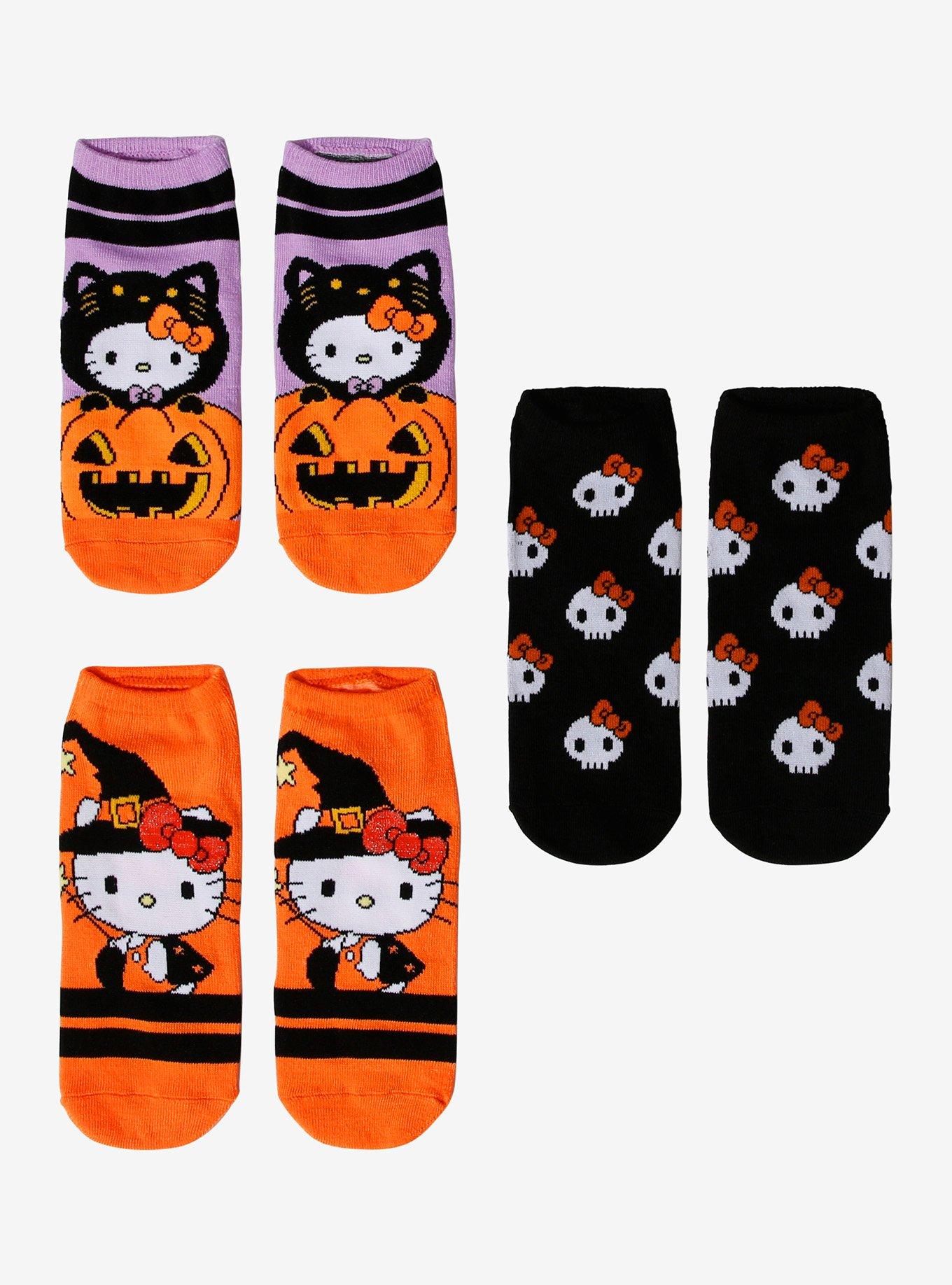 Hello Kitty Halloween No-Show Socks 3 Pair, , hi-res
