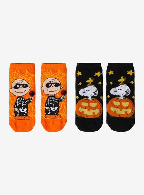 Peanuts Snoopy & Charlie Brown Halloween No-Show Socks 2 Pair | Hot Topic