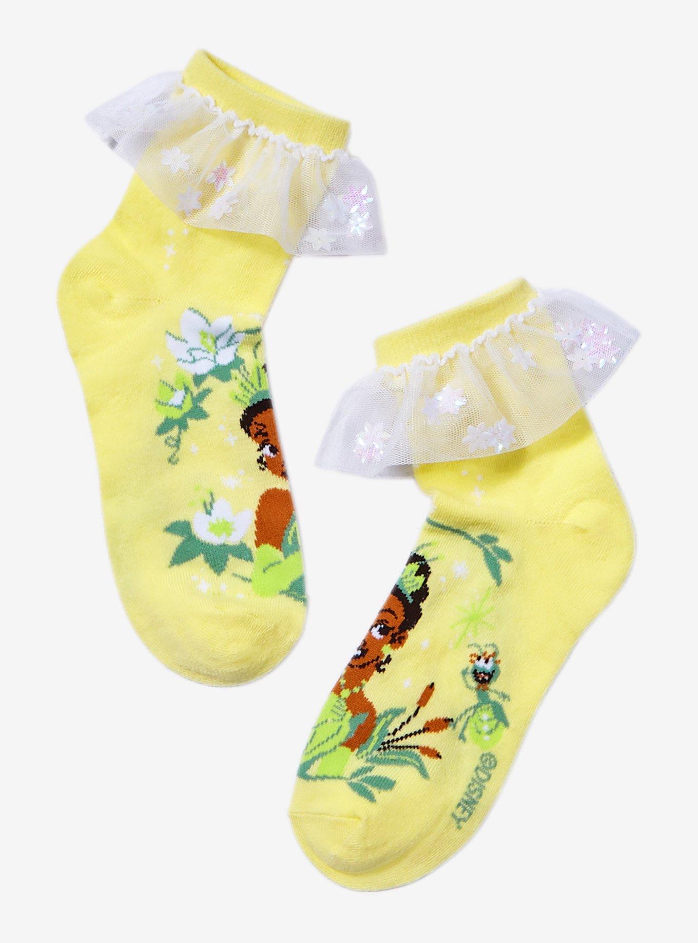 Disney The Princess And The Frog Tiana Ruffle Ankle Socks, , hi-res