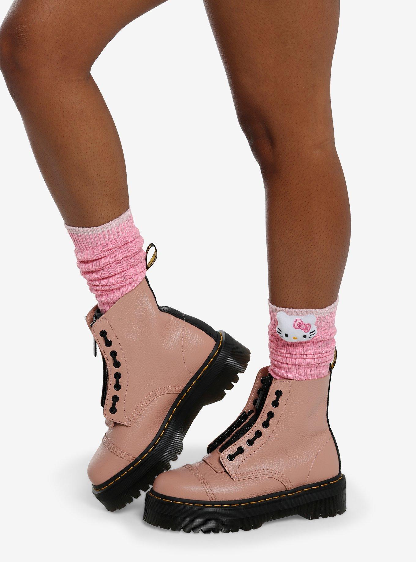 Hello Kitty Pink Plush Slouch Socks, , hi-res