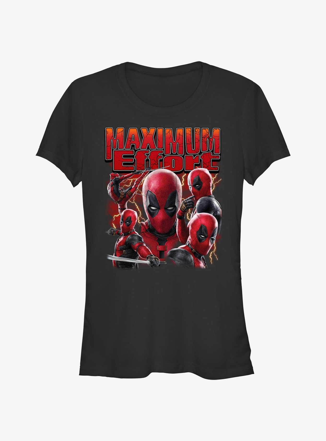 Marvel Deadpool & Wolverine Maximum Effort Girls T-Shirt Hot Topic Web Exclusive, BLACK, hi-res