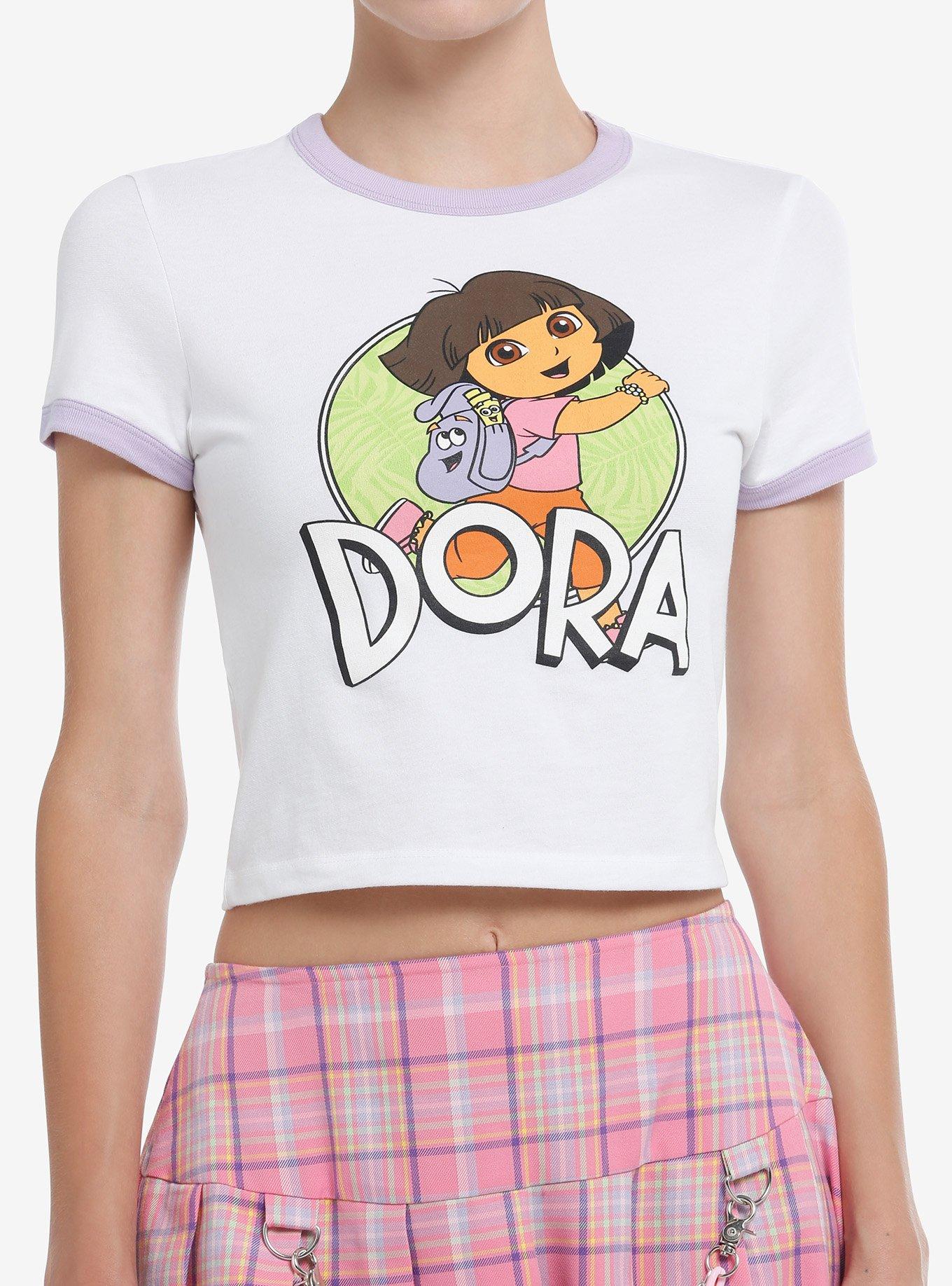 Dora The Explorer Portrait Girls Ringer Baby T-Shirt, , hi-res