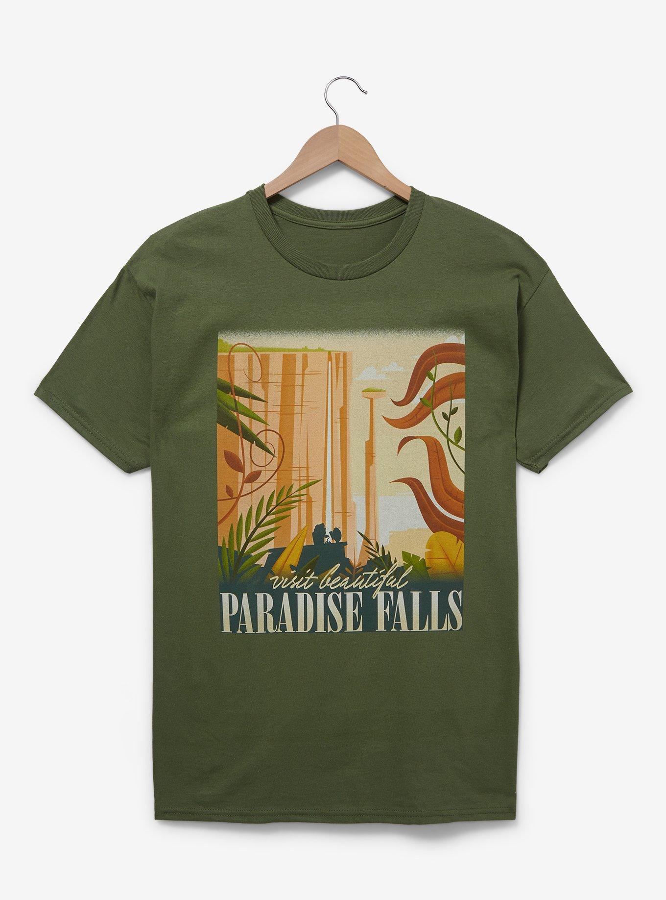 Disney Pixar Up Paradise Falls Poster T-Shirt - BoxLunch Exclusive, HUNTER GREEN, hi-res
