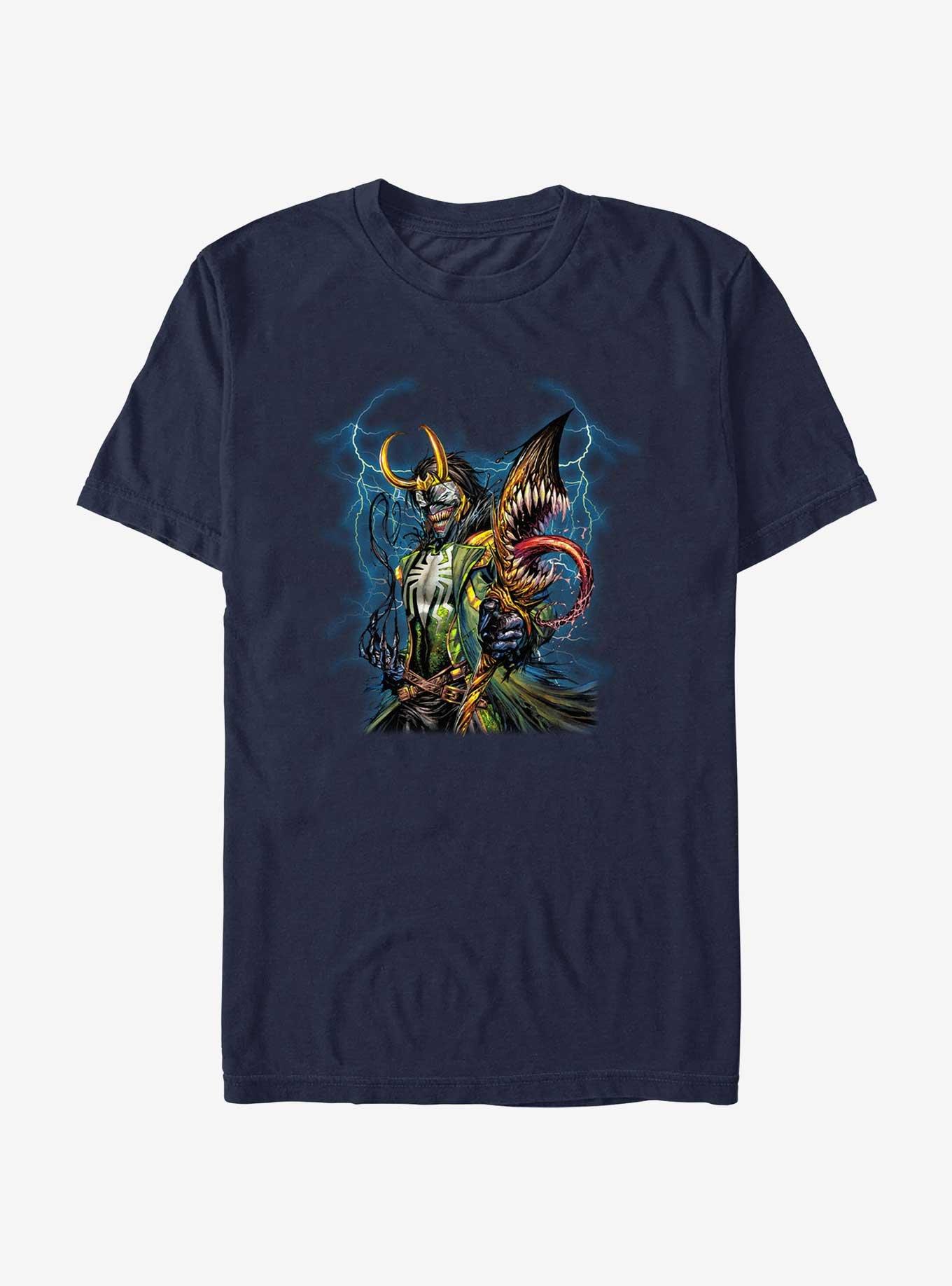Marvel Loki Venom Loki Lightning T-Shirt, NAVY, hi-res