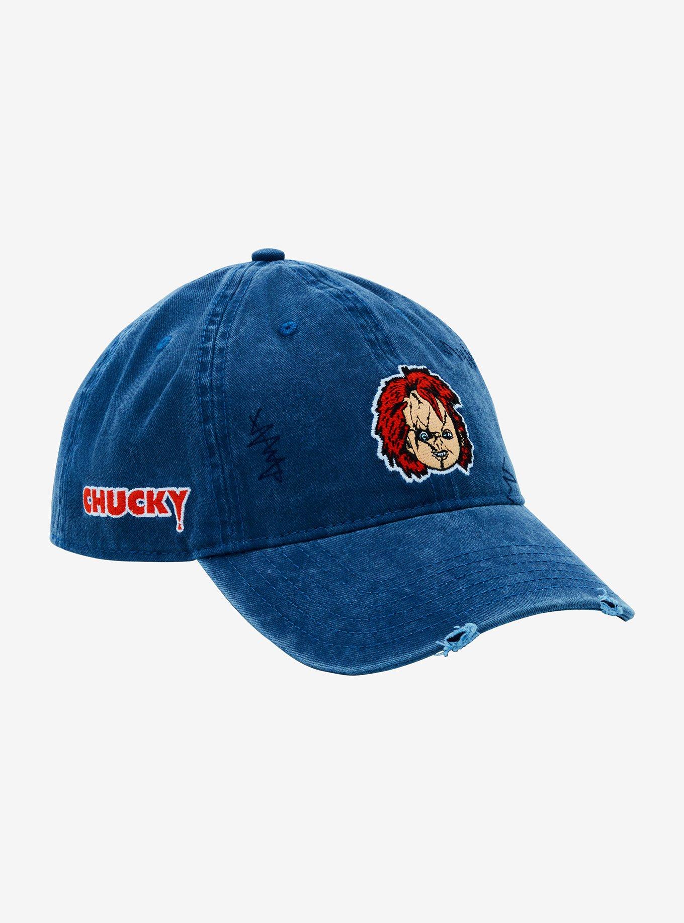 Chucky Denim Distressed Dad Cap, , hi-res