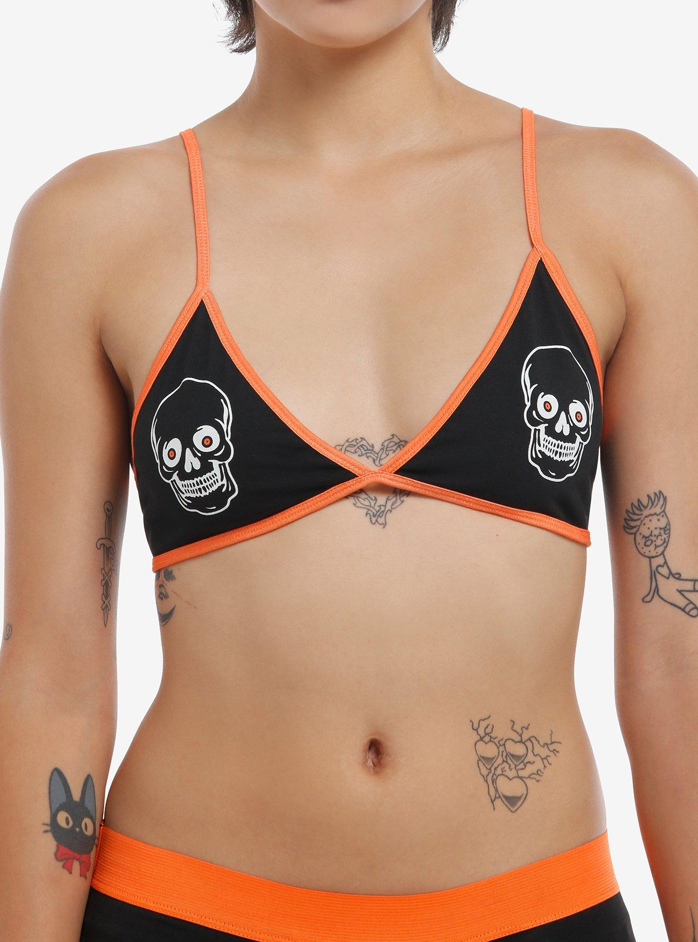 Skull Glow-In-The-Dark Bralette, MULTI, hi-res
