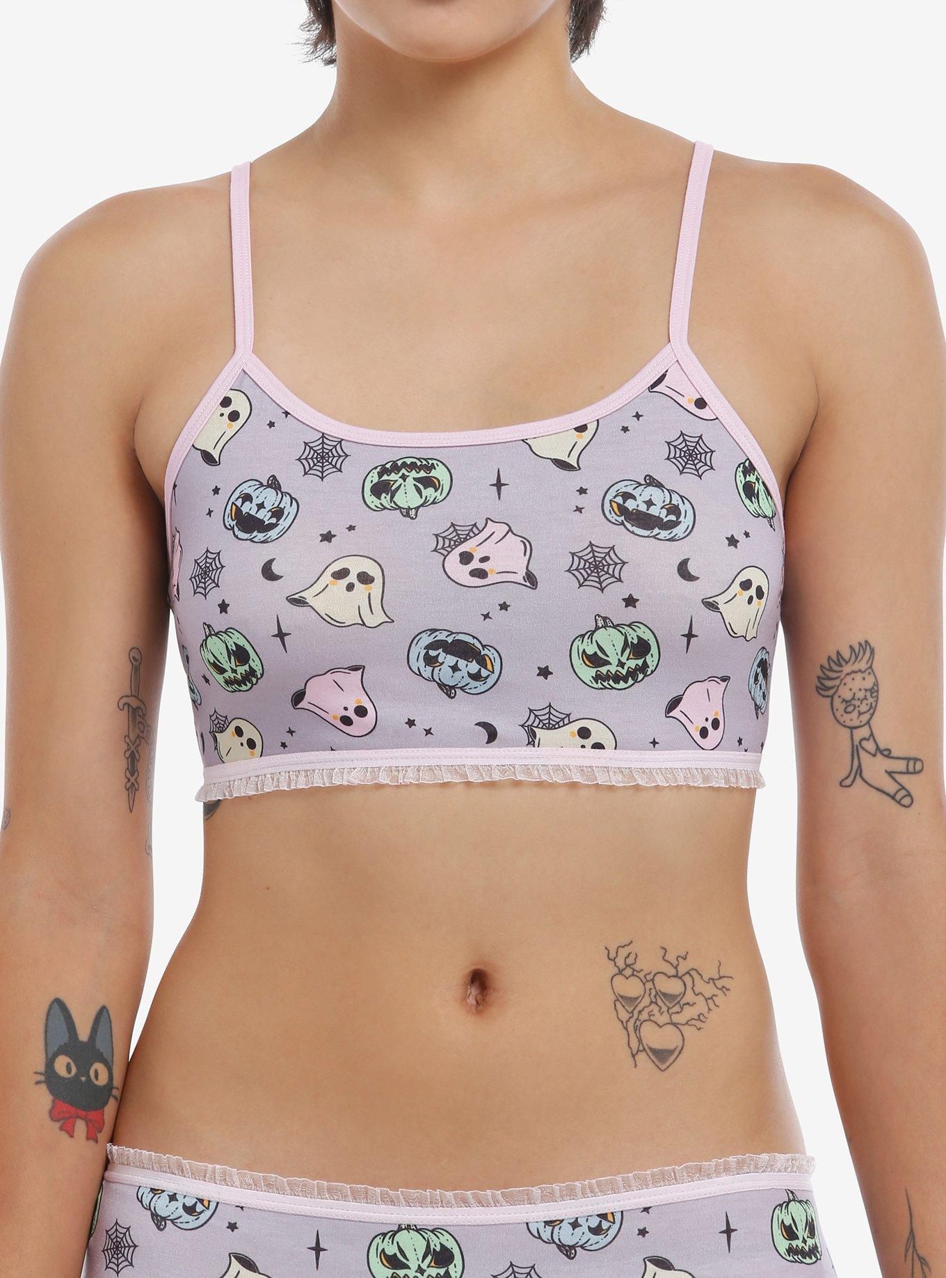 Pastel Pumpkin & Ghost Bralette, MULTI, hi-res