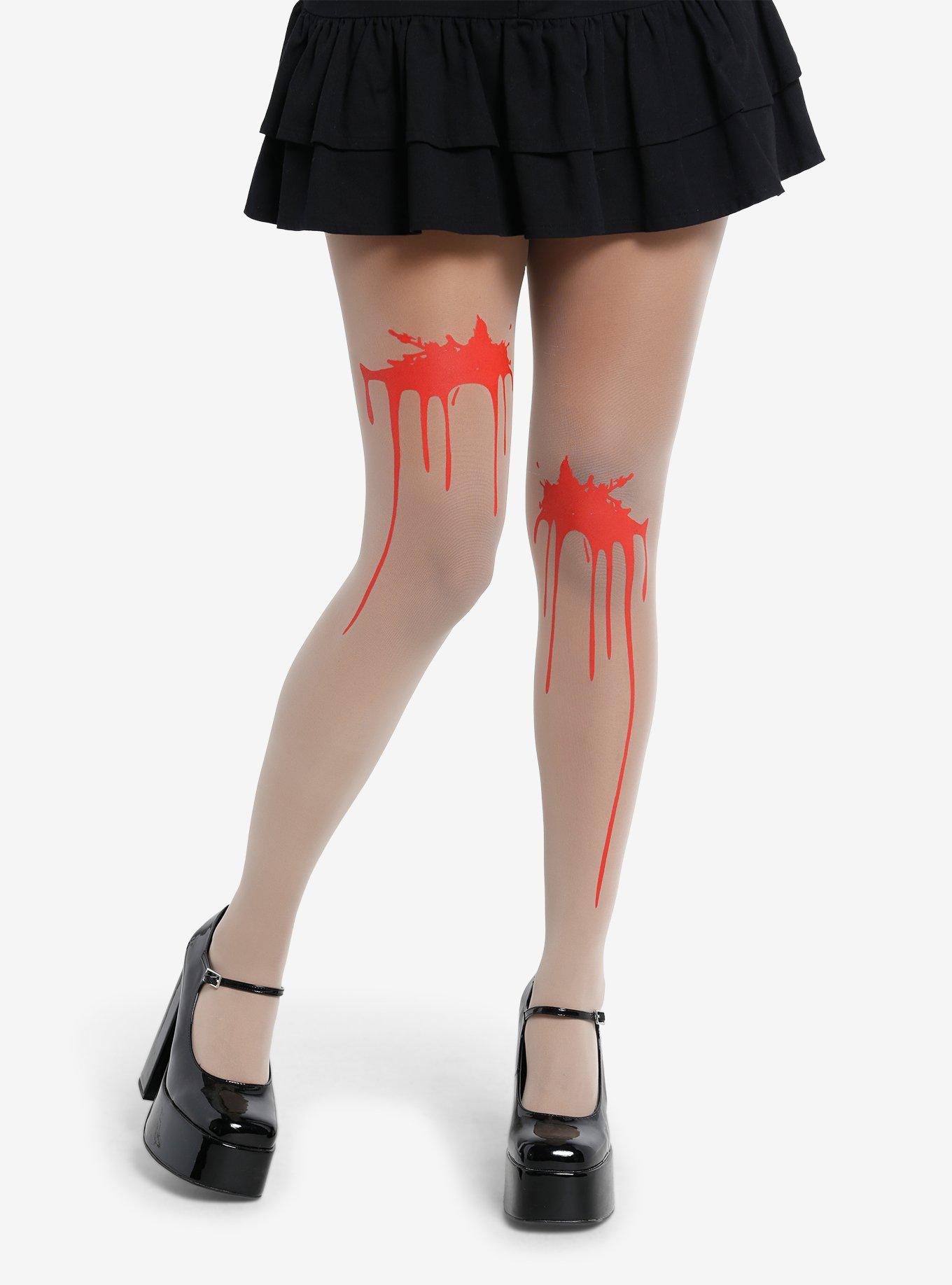 Bloody Scraped Knee Tights, , hi-res