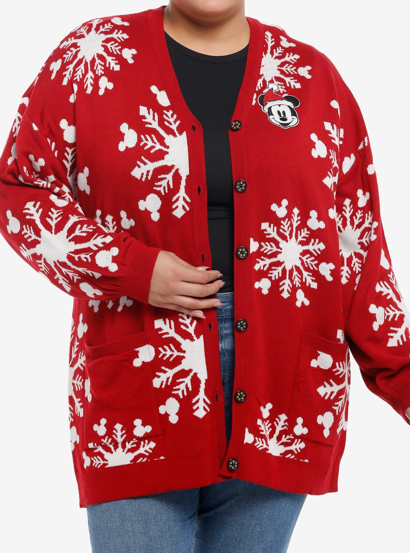 Her Universe Disney Mickey Mouse Snowflake Cardigan Plus Size, , hi-res