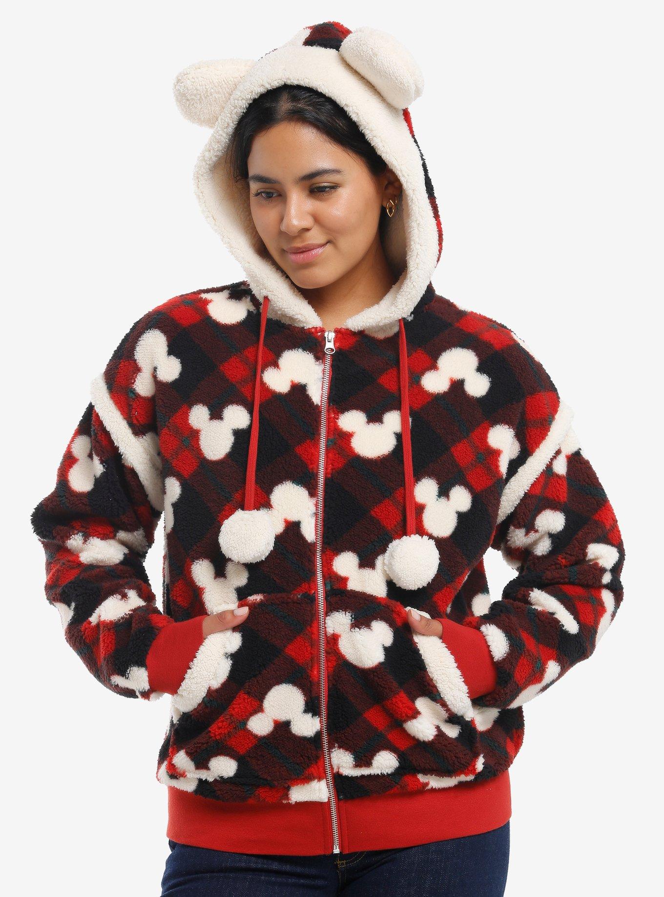 Her Universe Disney Mickey Mouse Plaid Sherpa Hoodie, , hi-res