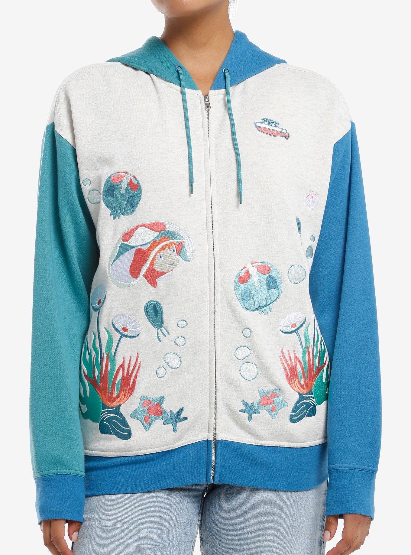 Her Universe Studio Ghibli® Ponyo Embroidered Color-Block Hoodie, , hi-res