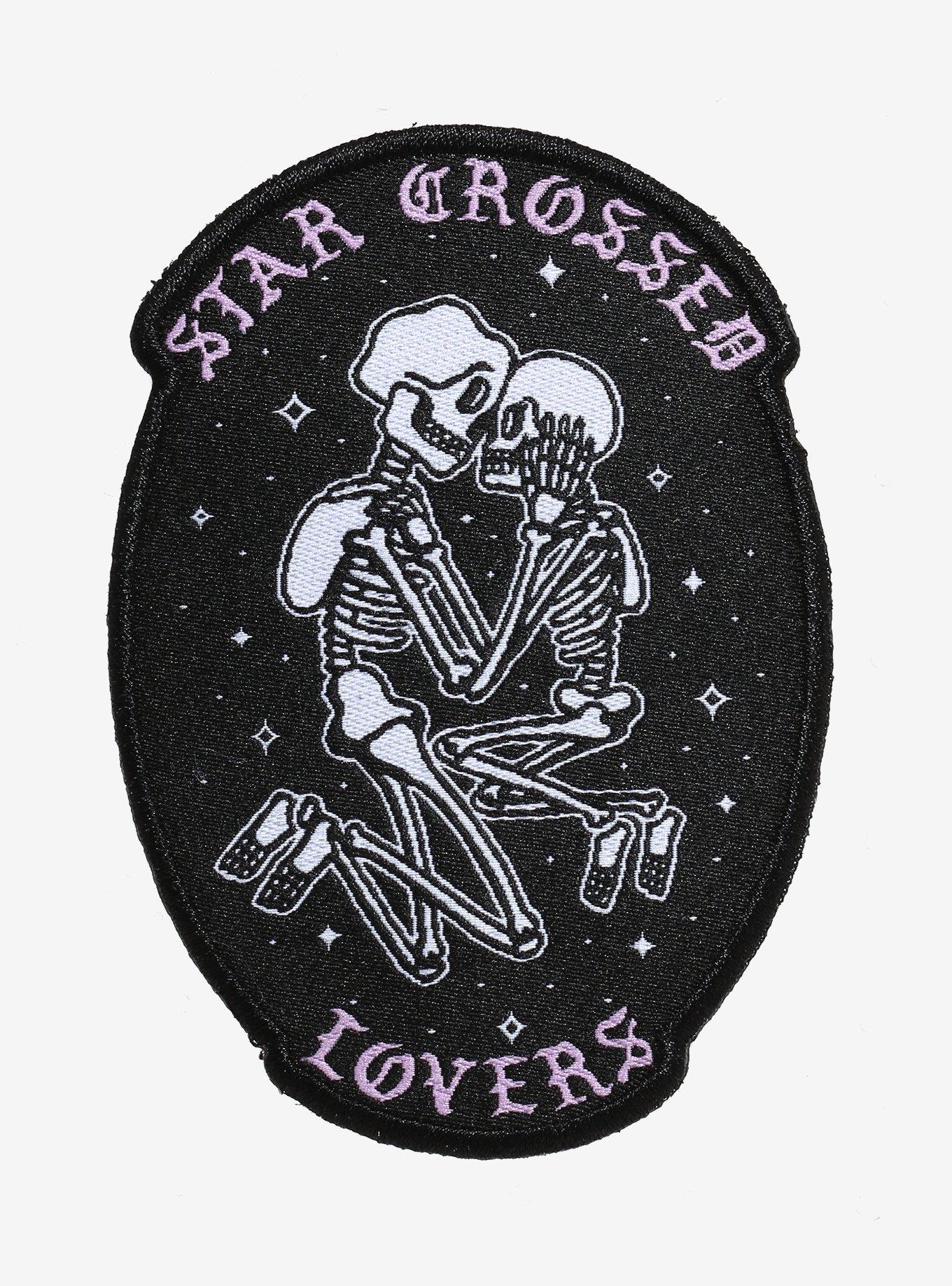 Star Crossed Skeleton Lovers Patch By Deadly Doodles, , hi-res