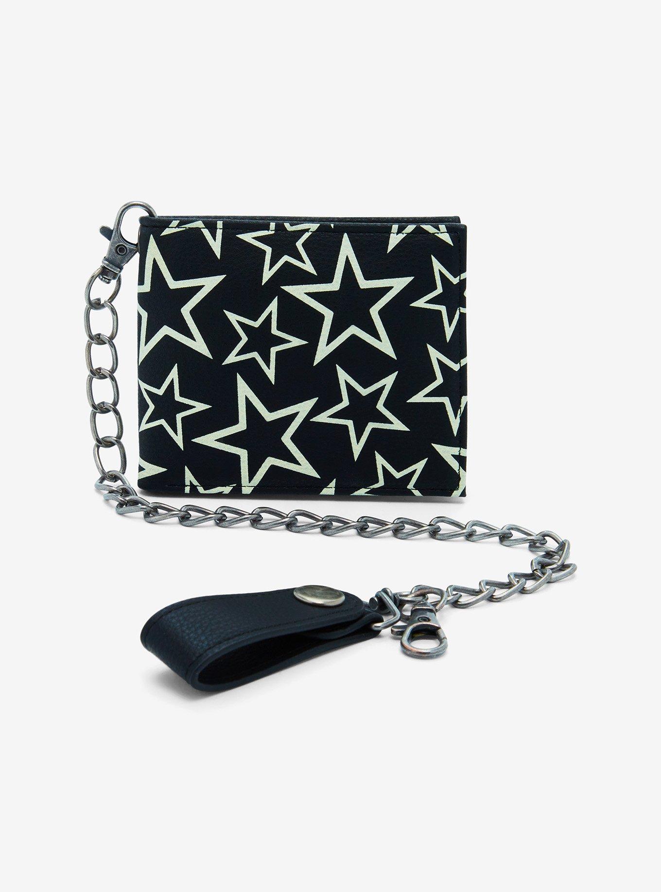 Black & White Stars Chain Wallet