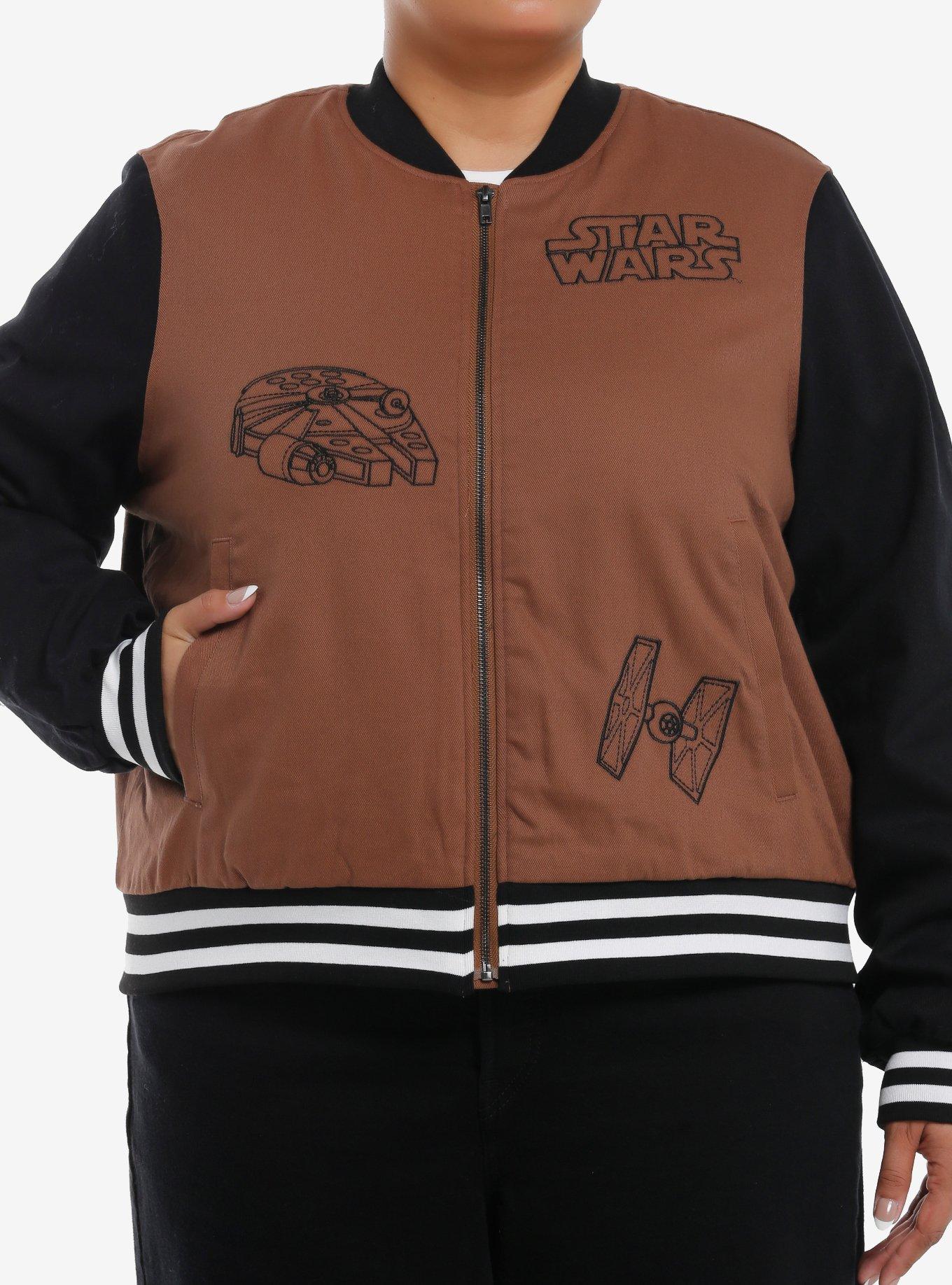 Her Universe Star Wars Ships Crop Bomber Jacket Plus Size Her Universe Exclusive, , hi-res