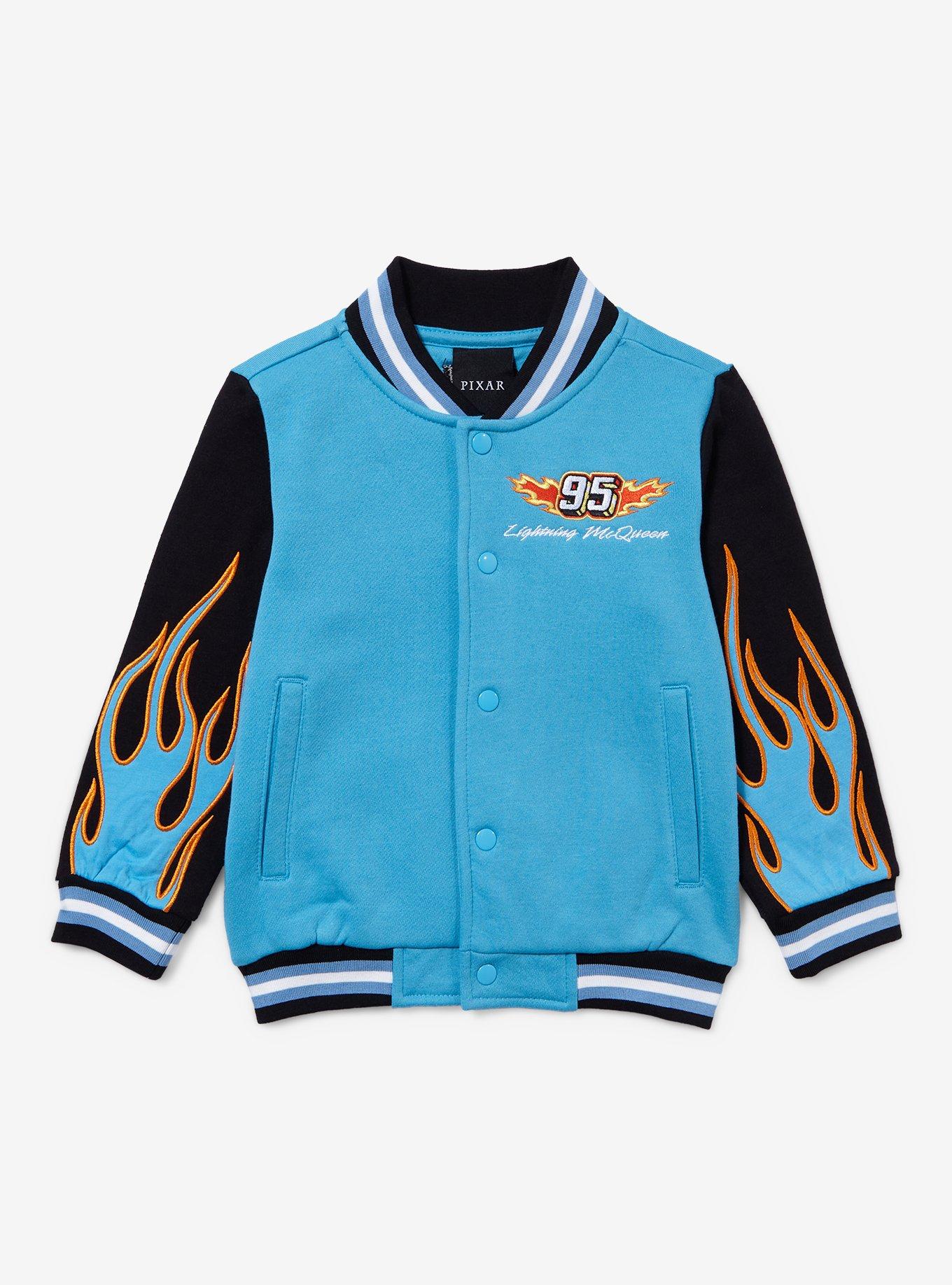 Disney Pixar Cars Lightning McQueen Dinoco Toddler Varsity Jacket - BoxLunch Exclusive, , hi-res